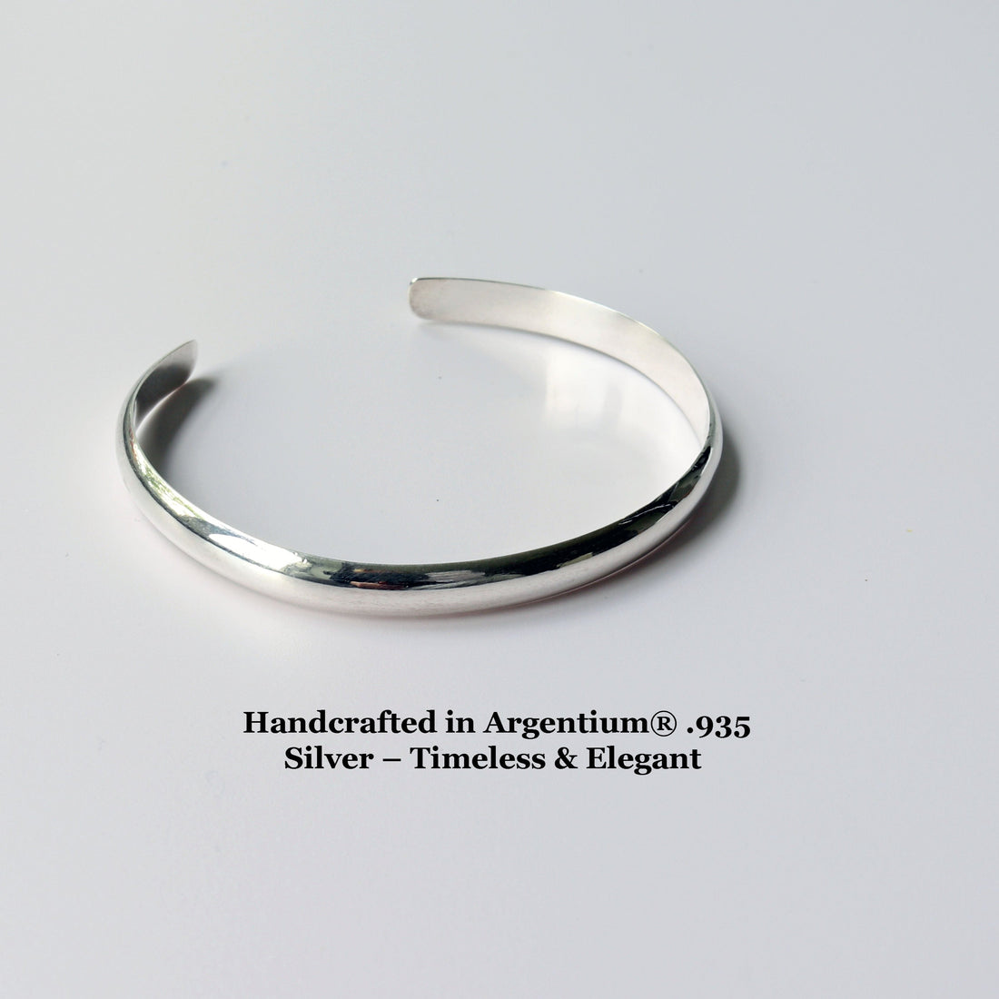Handcrafted cuff bracelet in Argentium 935 silver a timeless and elegant choice.