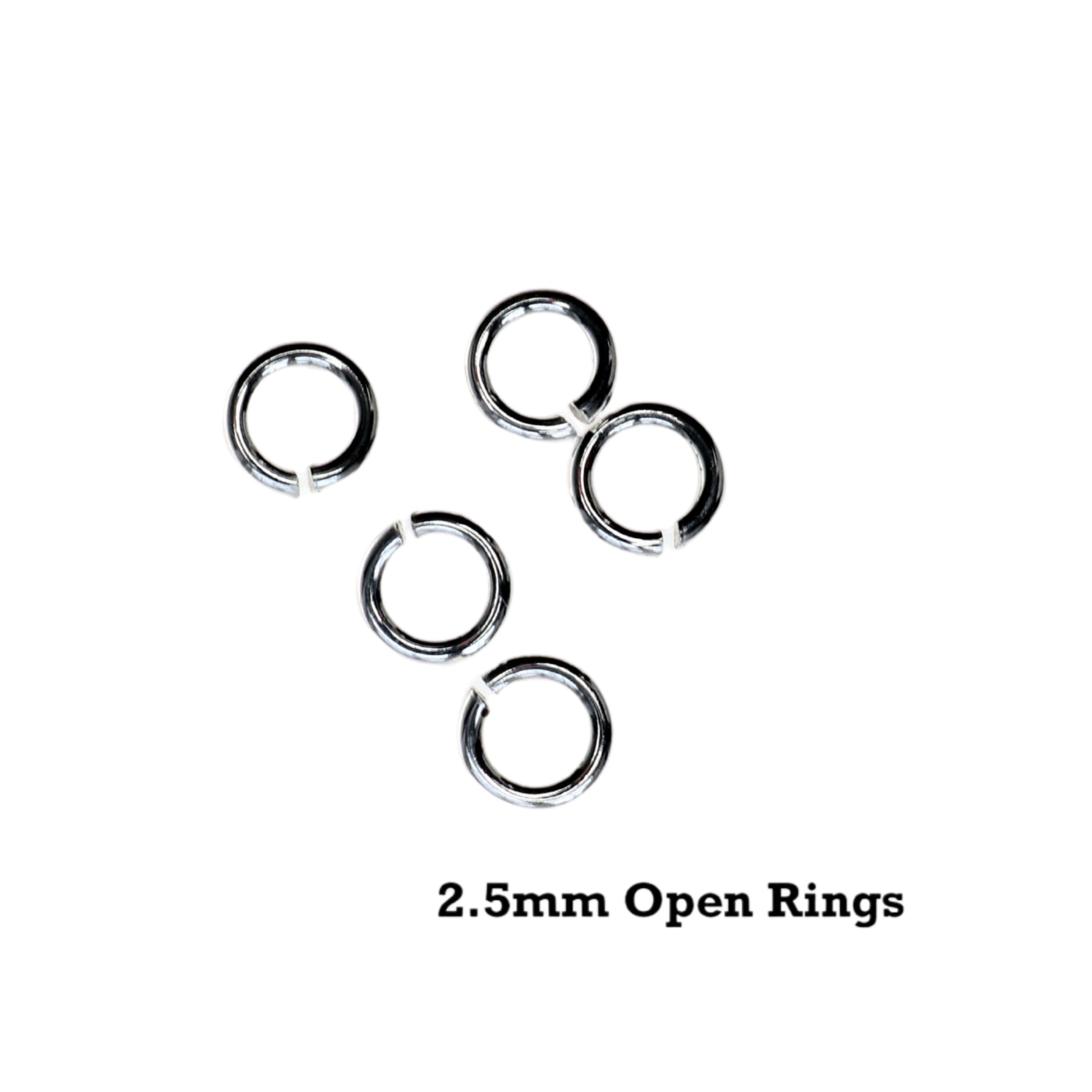 2.5mm Open Jump Rings – 50 ct, Tumbled & Polished Argentium 940 Silver, Handmade