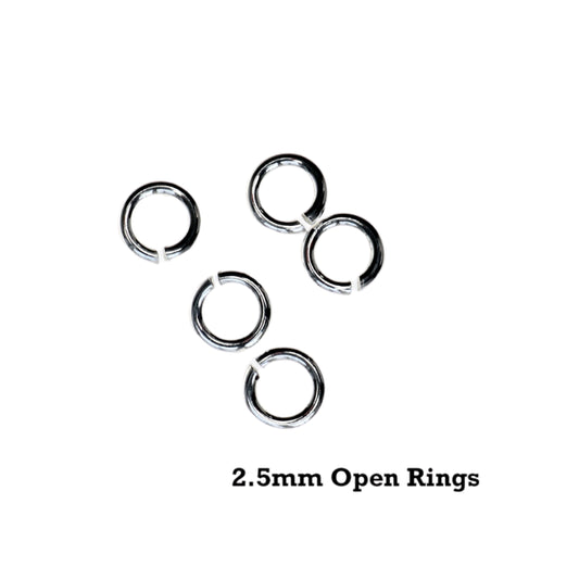 2.5mm Open Jump Rings – 50 ct, Tumbled & Polished Argentium 940 Silver, Handmade