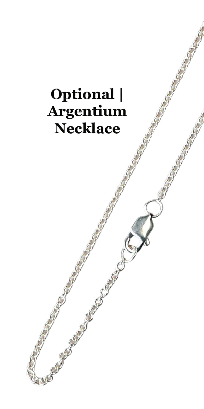 Optional 936 Argentium necklace chain with pendant.