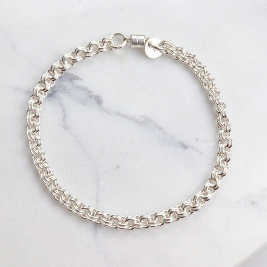 Argentium® 940 Bracelet – 4mm Double Cable Chain