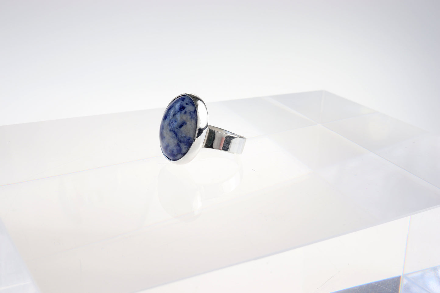 Blue Sodalite Gemstone Ring – Size 9 in Argentium® Silver