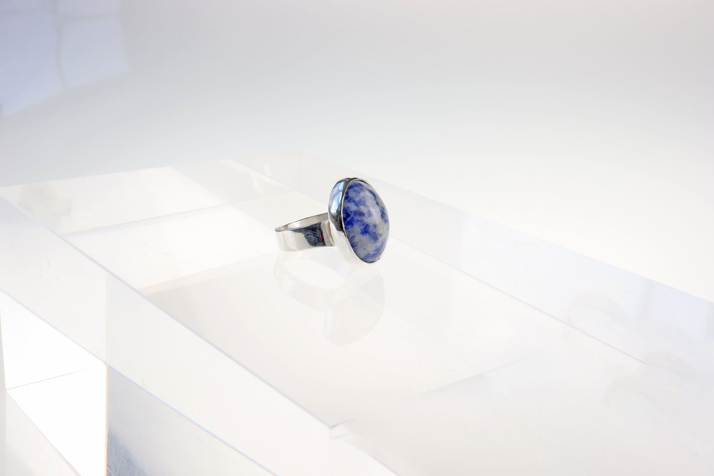 Blue Sodalite Gemstone Ring – Size 9 in Argentium® Silver