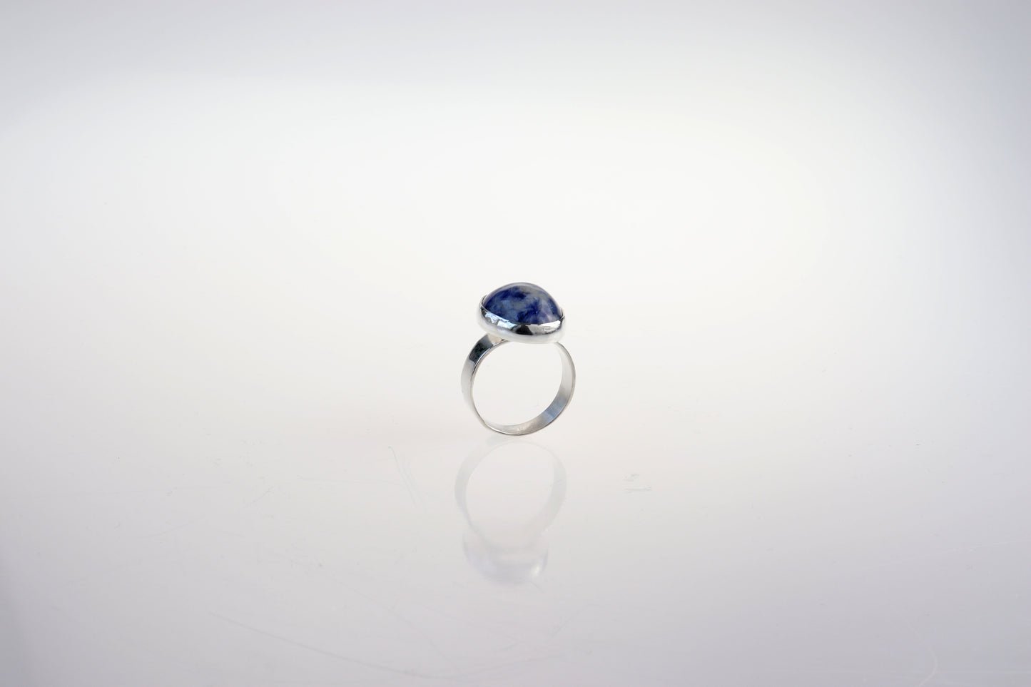 Blue Sodalite Gemstone Ring – Size 9 in Argentium® Silver