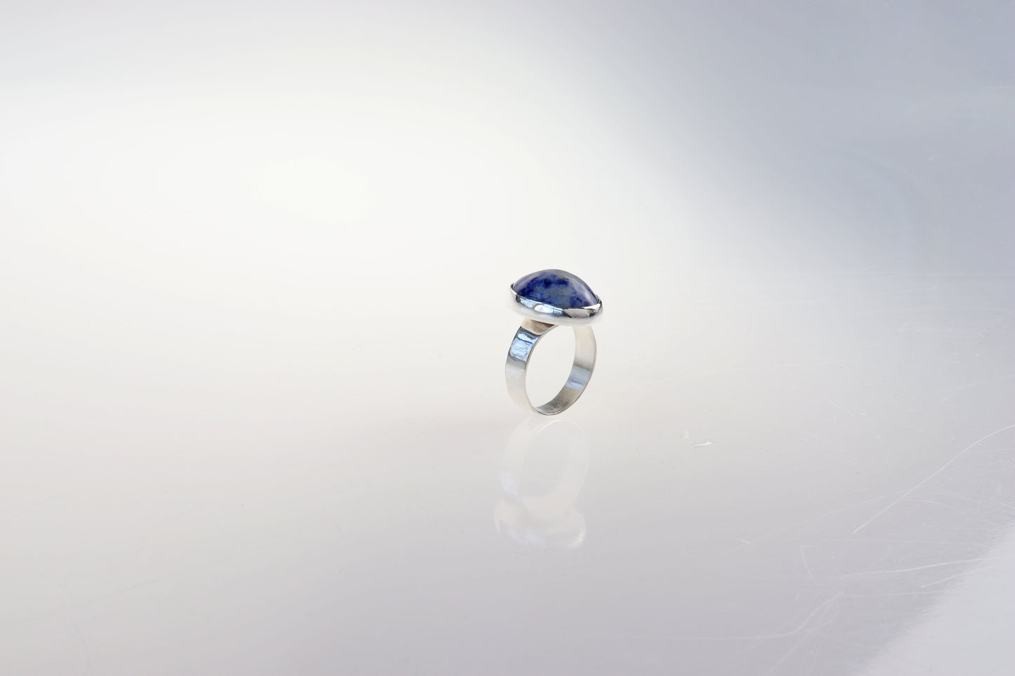 Blue Sodalite Gemstone Ring – Size 9 in Argentium® Silver