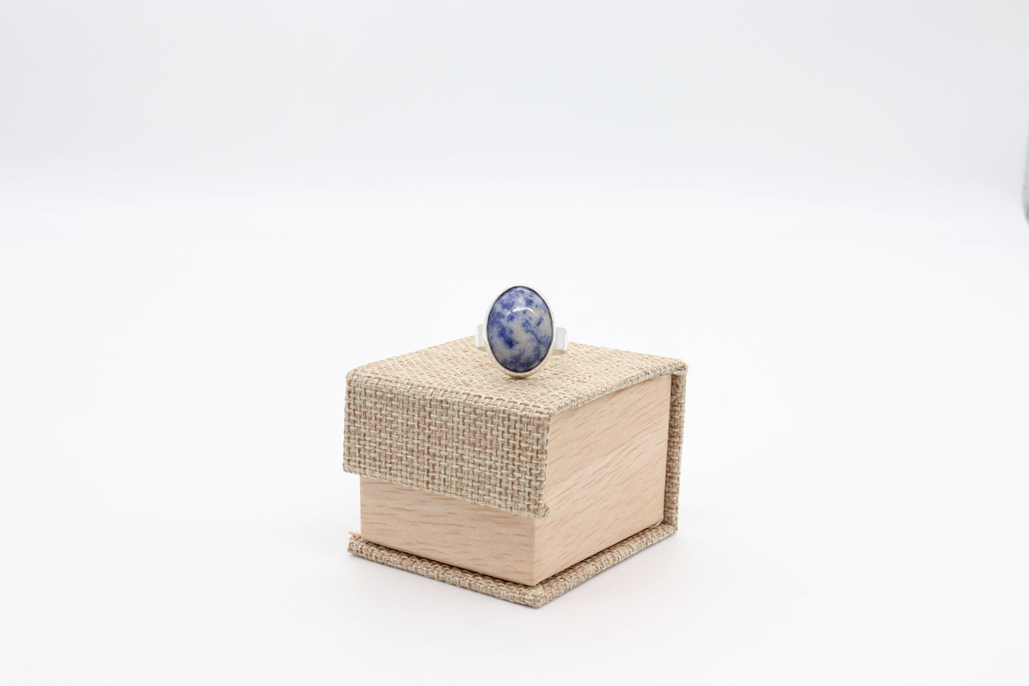 Blue Sodalite Gemstone Ring – Size 9 in Argentium® Silver