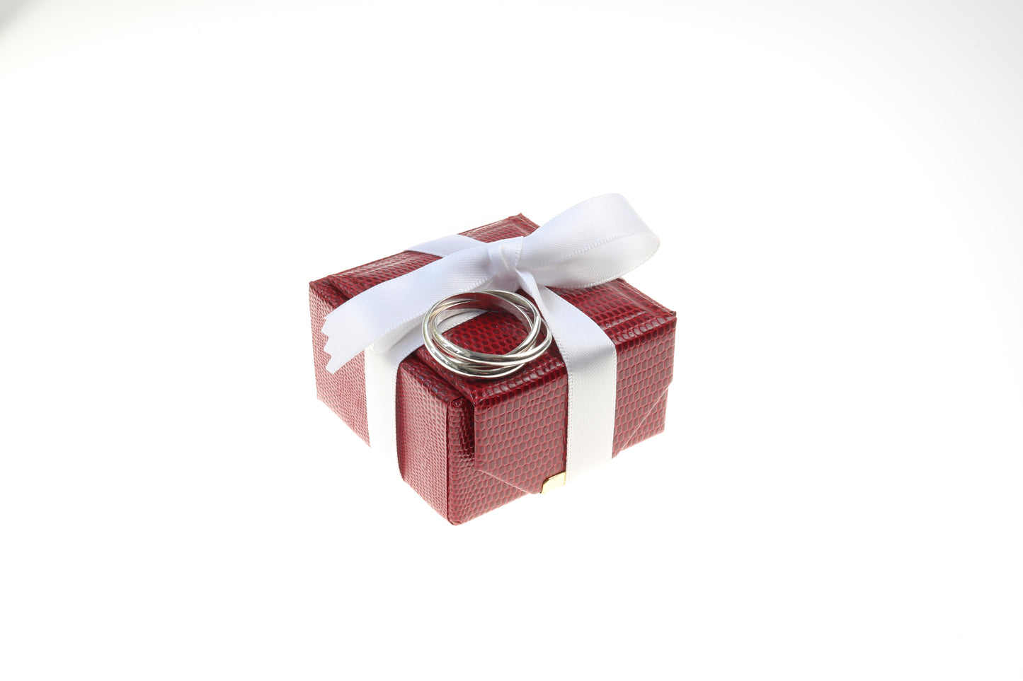 925 Sterling Silver Ring, three interlocking rolling rings, comfort fit 2.5mm, USA made