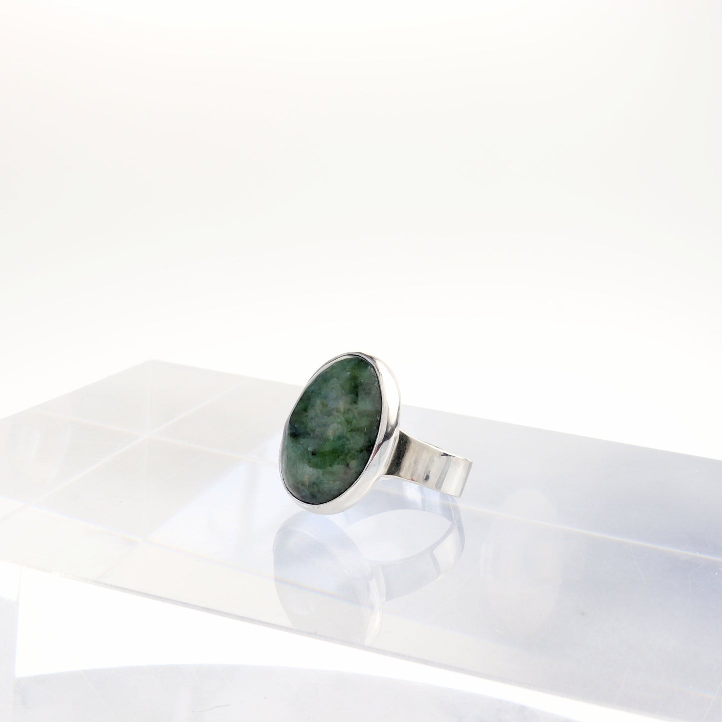 Wyoming Jade Ring – Argentium® 935 Silver, Size 11.25
