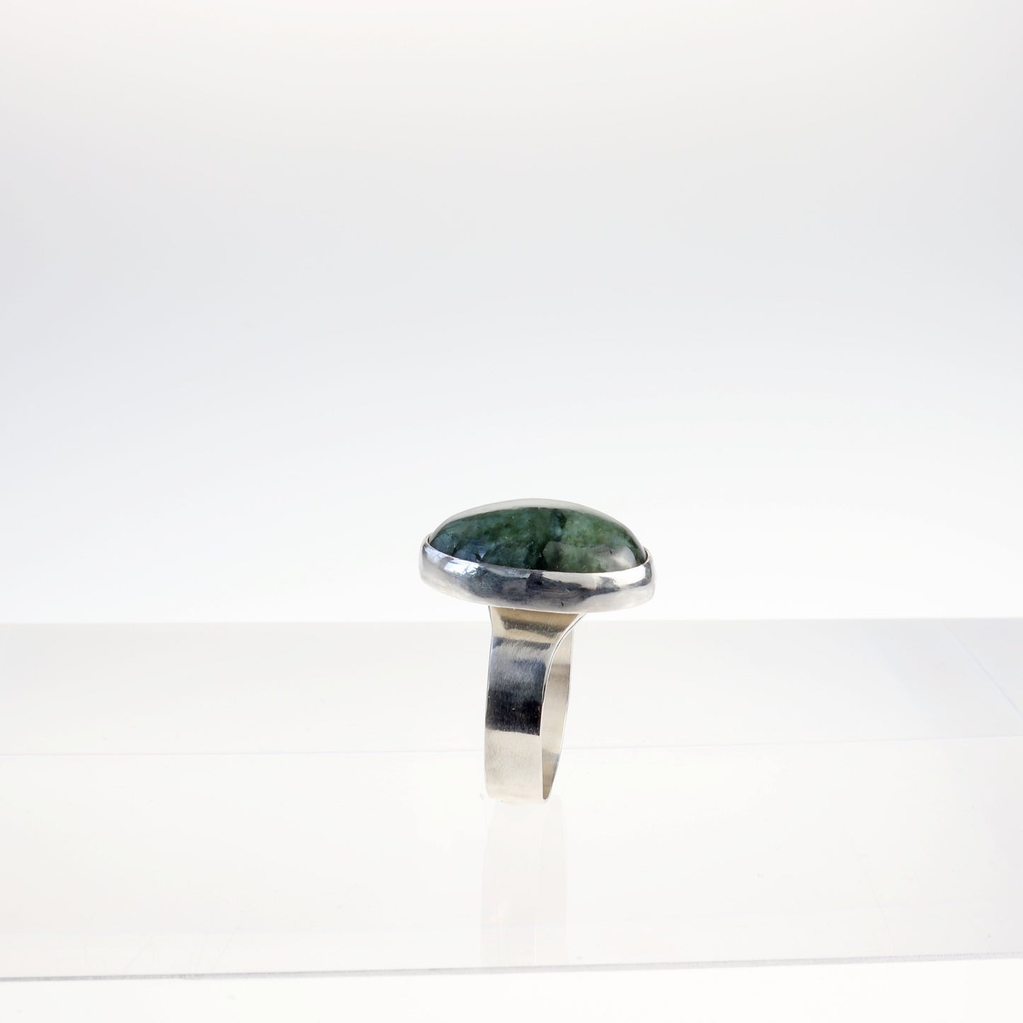 Wyoming Jade Ring – Argentium® 935 Silver, Size 11.25