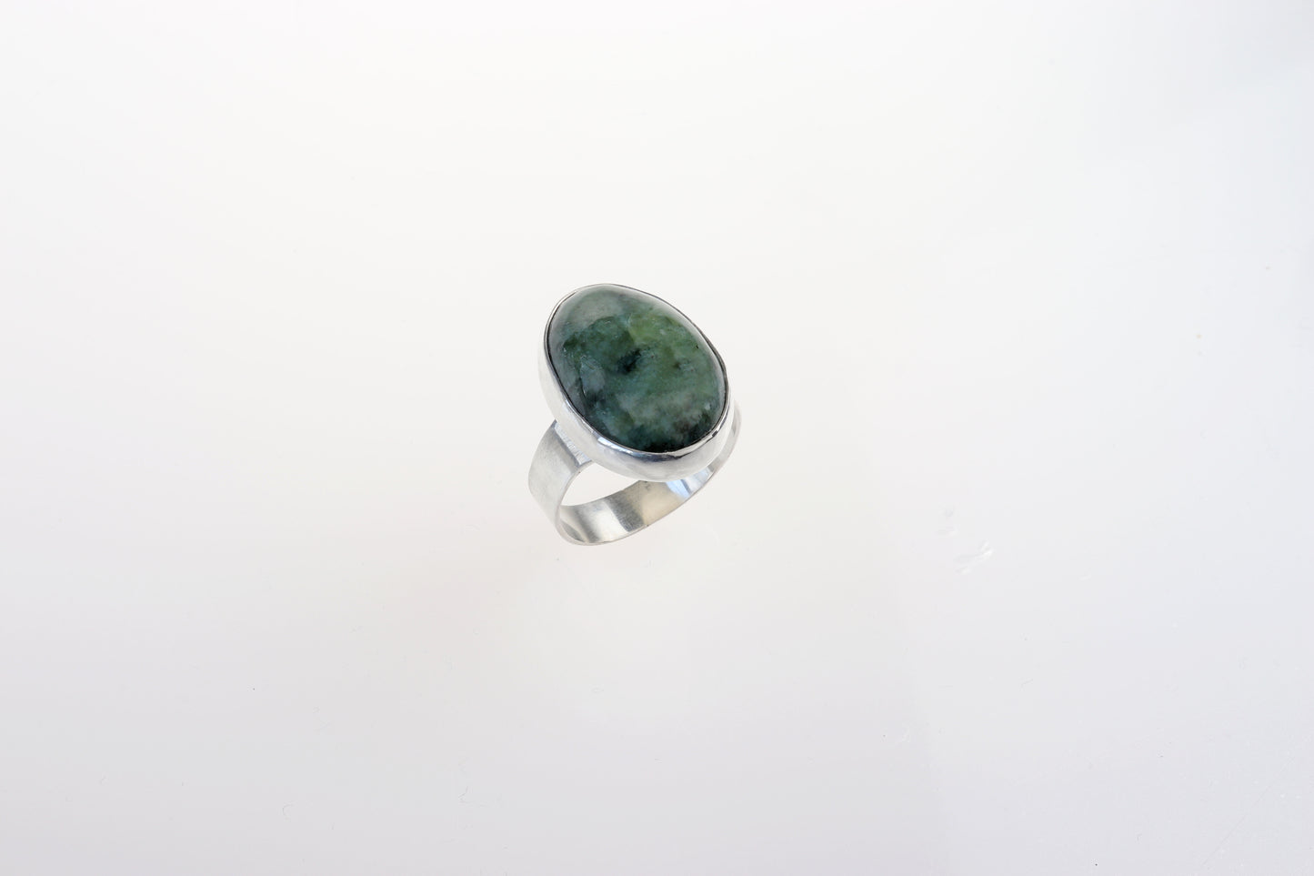 Wyoming Jade Ring – Argentium® 935 Silver, Size 11.25