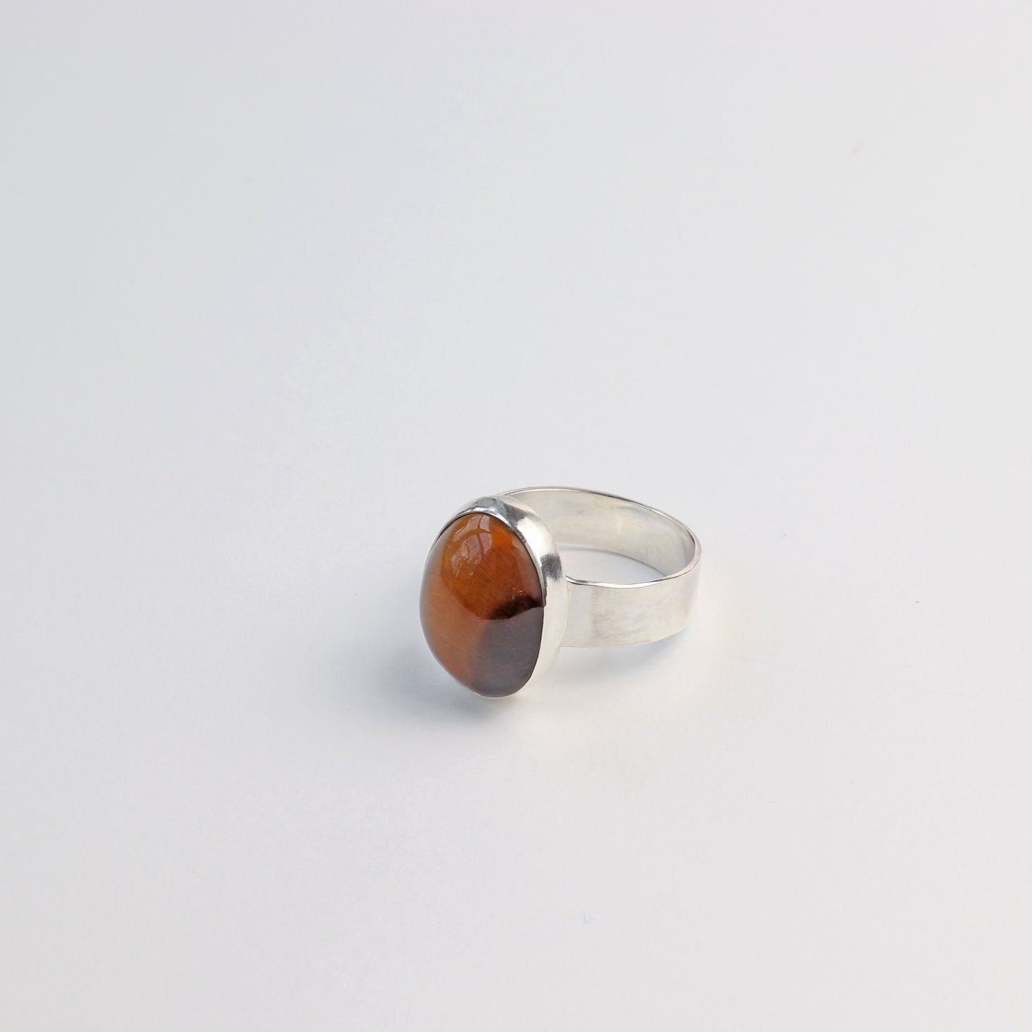 Tiger’s Eye Gemstone Ring – Size 8.25 in Argentium® Silver