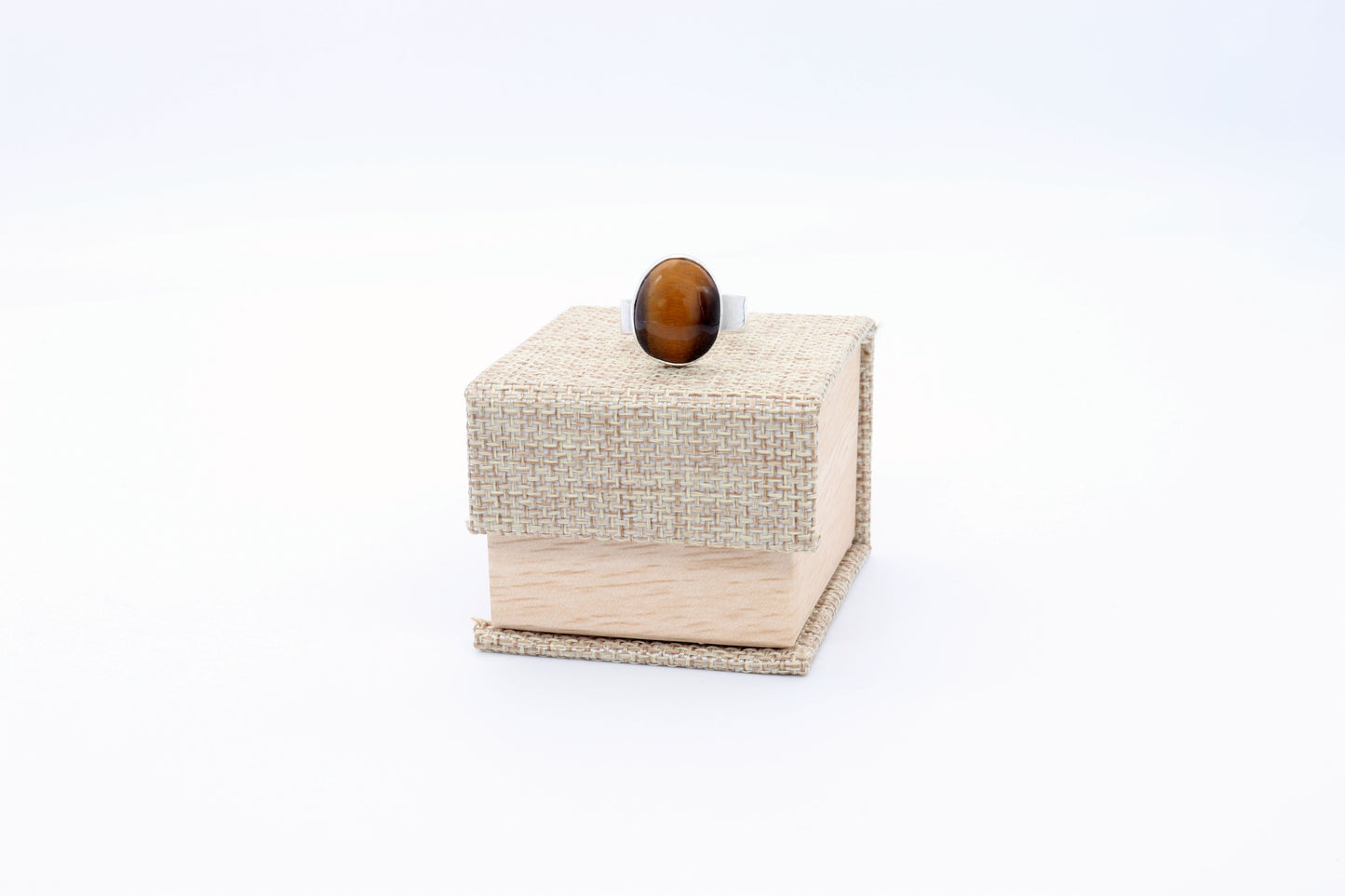 Tiger’s Eye Gemstone Ring – Size 8.25 in Argentium® Silver