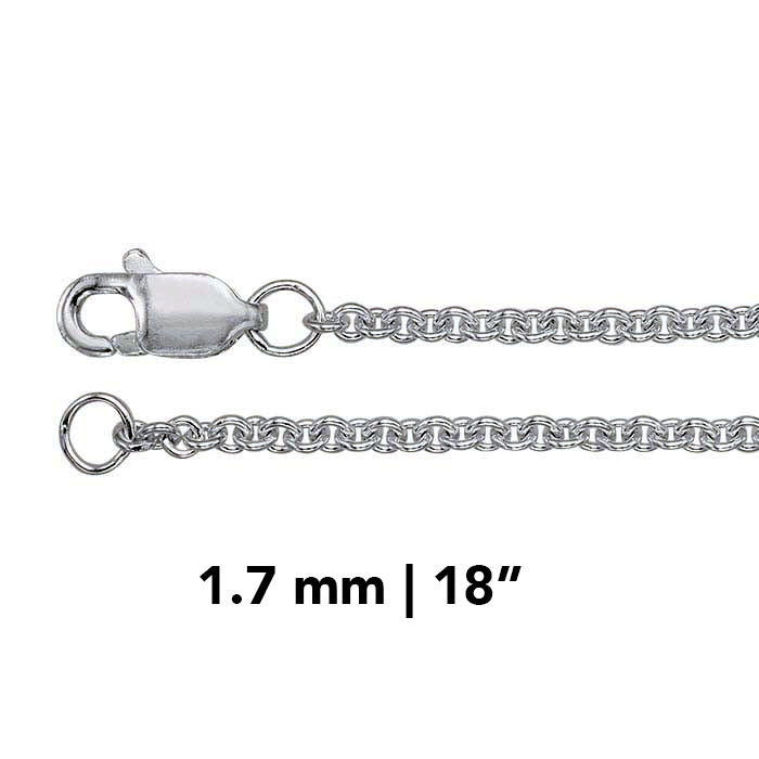Argentium® 935 Silver 1.7mm 18inch round cable chains are a bright, durable, and tarnish-resistant accessory