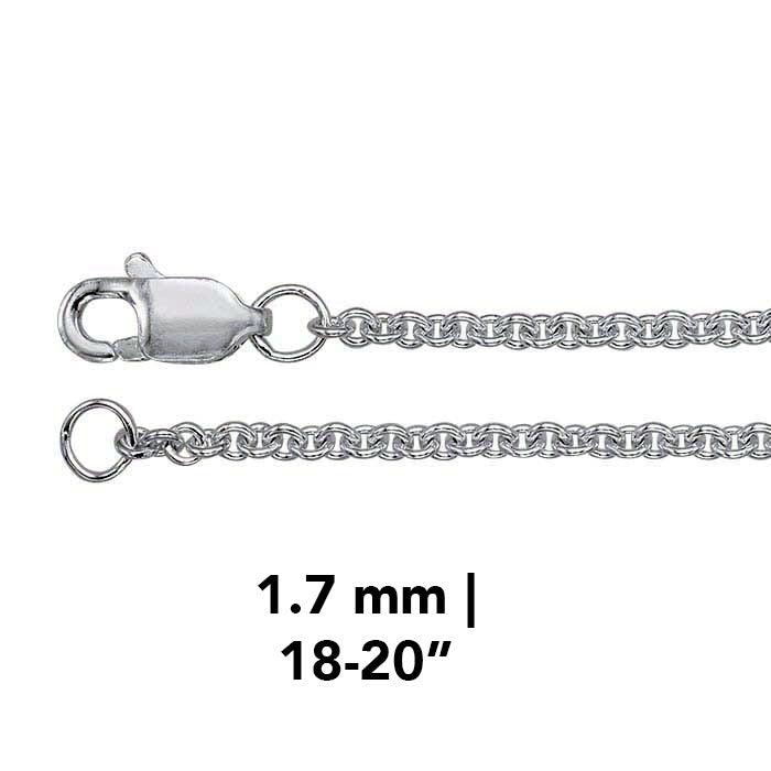Argentium® 935 Silver round cable chains are a bright, durable, and tarnish-resistant accessory in 1.7 mm in 18 - 20 inch length.