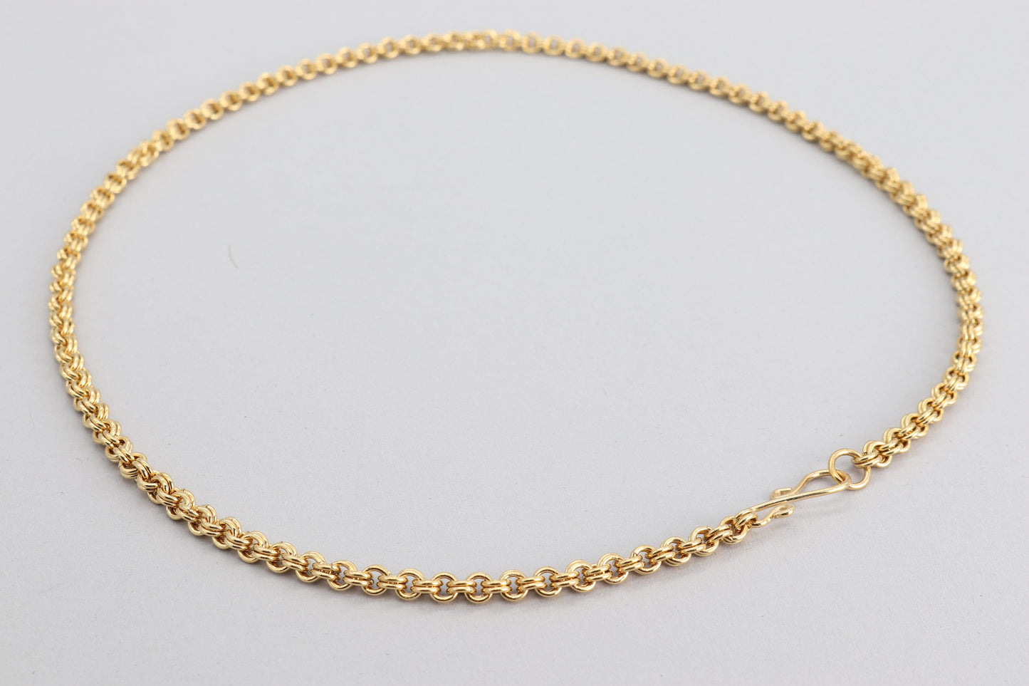 Introducing our Jewelers Brass Double Link Cable Chain, meticulously handcrafted in our Missouri studio. This exquisite piece is thoughtfully designed and reminiscent of 14k gold while offering an affordable alternative.