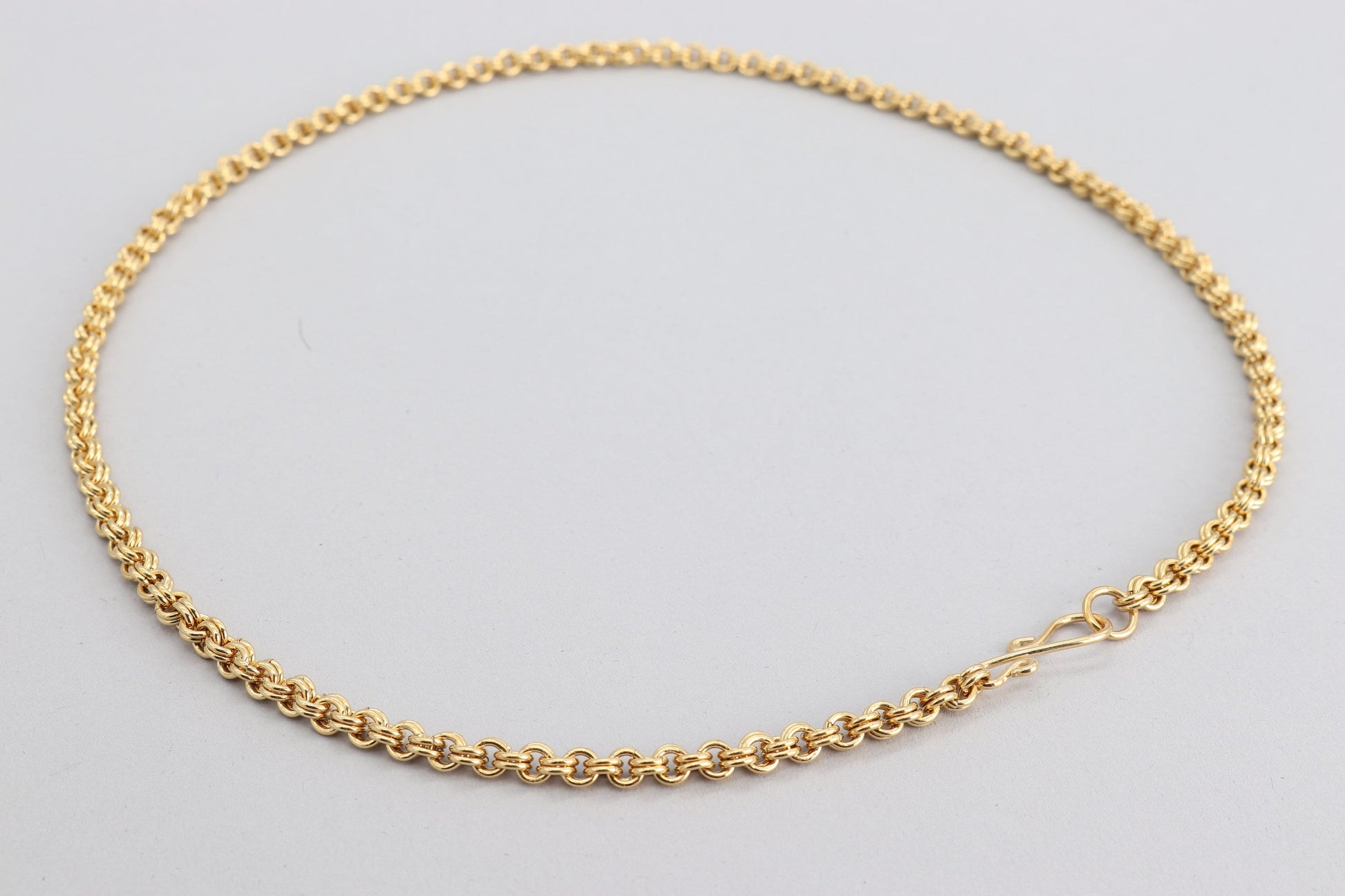 Introducing our Jewelers Brass Double Link Cable Chain, meticulously handcrafted in our Missouri studio. This exquisite piece is thoughtfully designed and reminiscent of 14k gold while offering an affordable alternative.