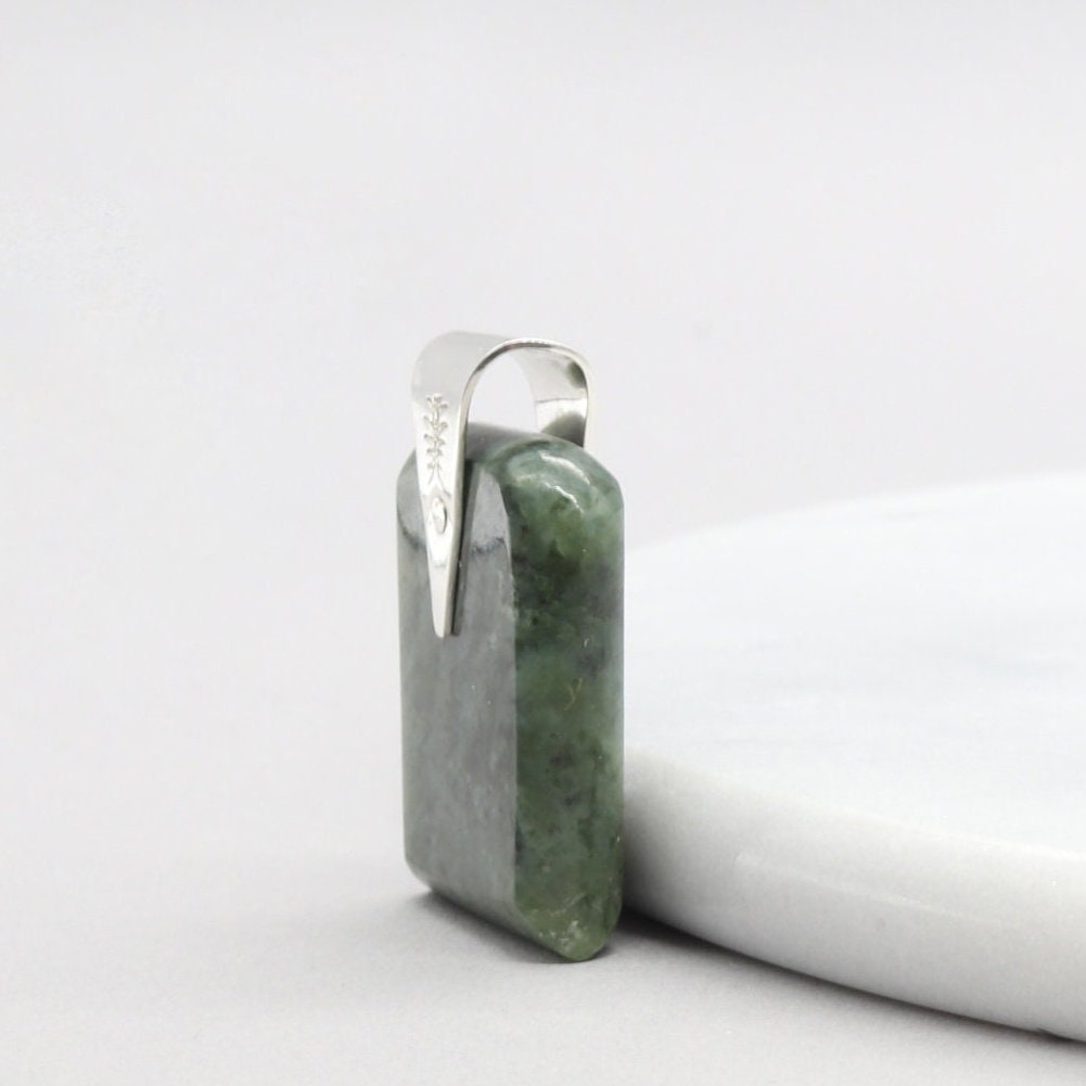 Wyoming Jade Pendant – Argentium® 935 Silver