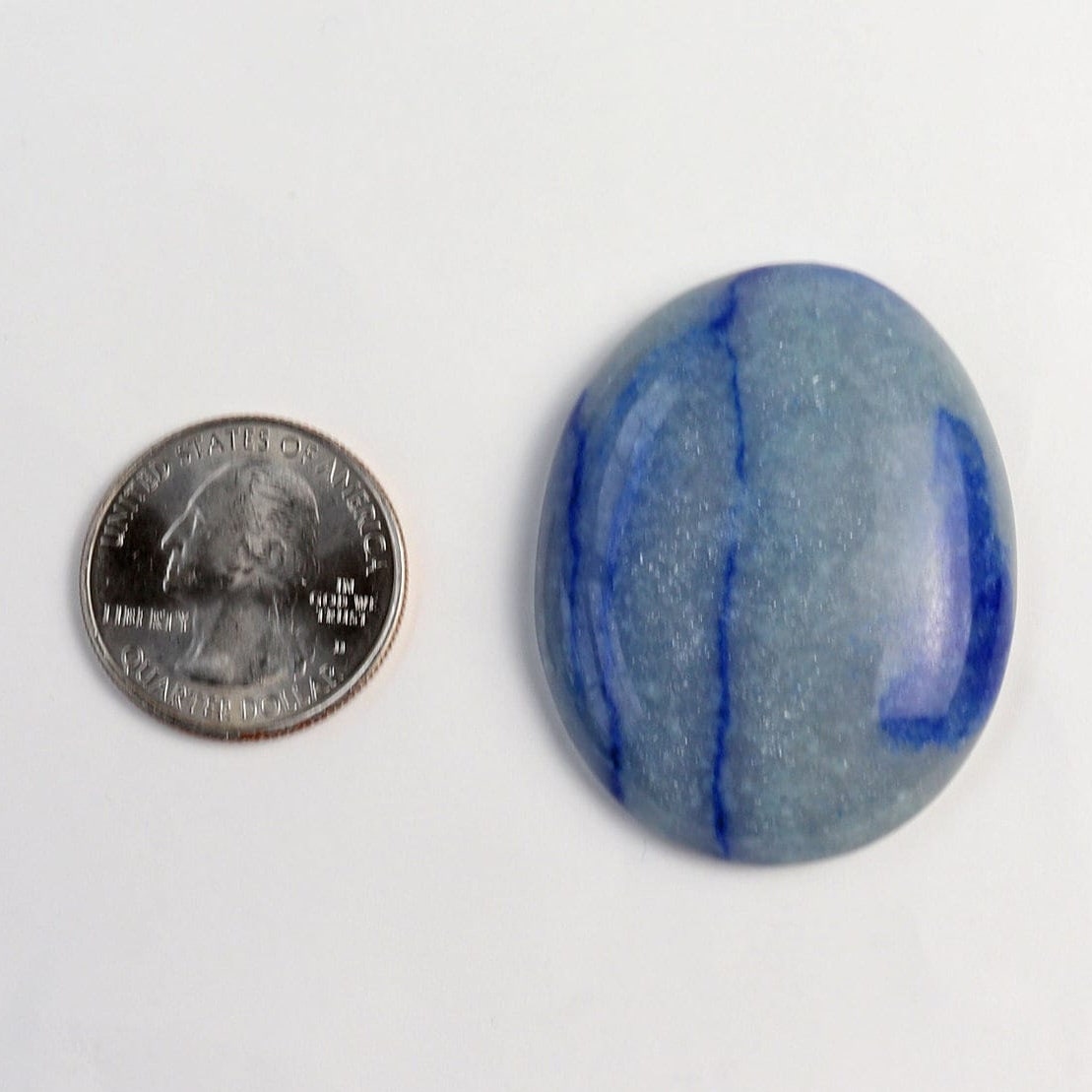 Natural Blue Aventurine Cabochon | Hand Cut & Polished Gemstone | 44.5mm Lapidary Stone
