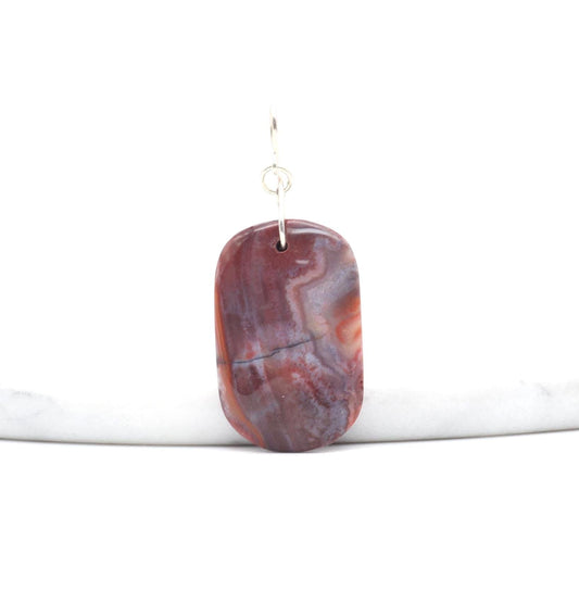 Red Mexico Agate Pendant – Argentium® 935 Silver Wire Bail
