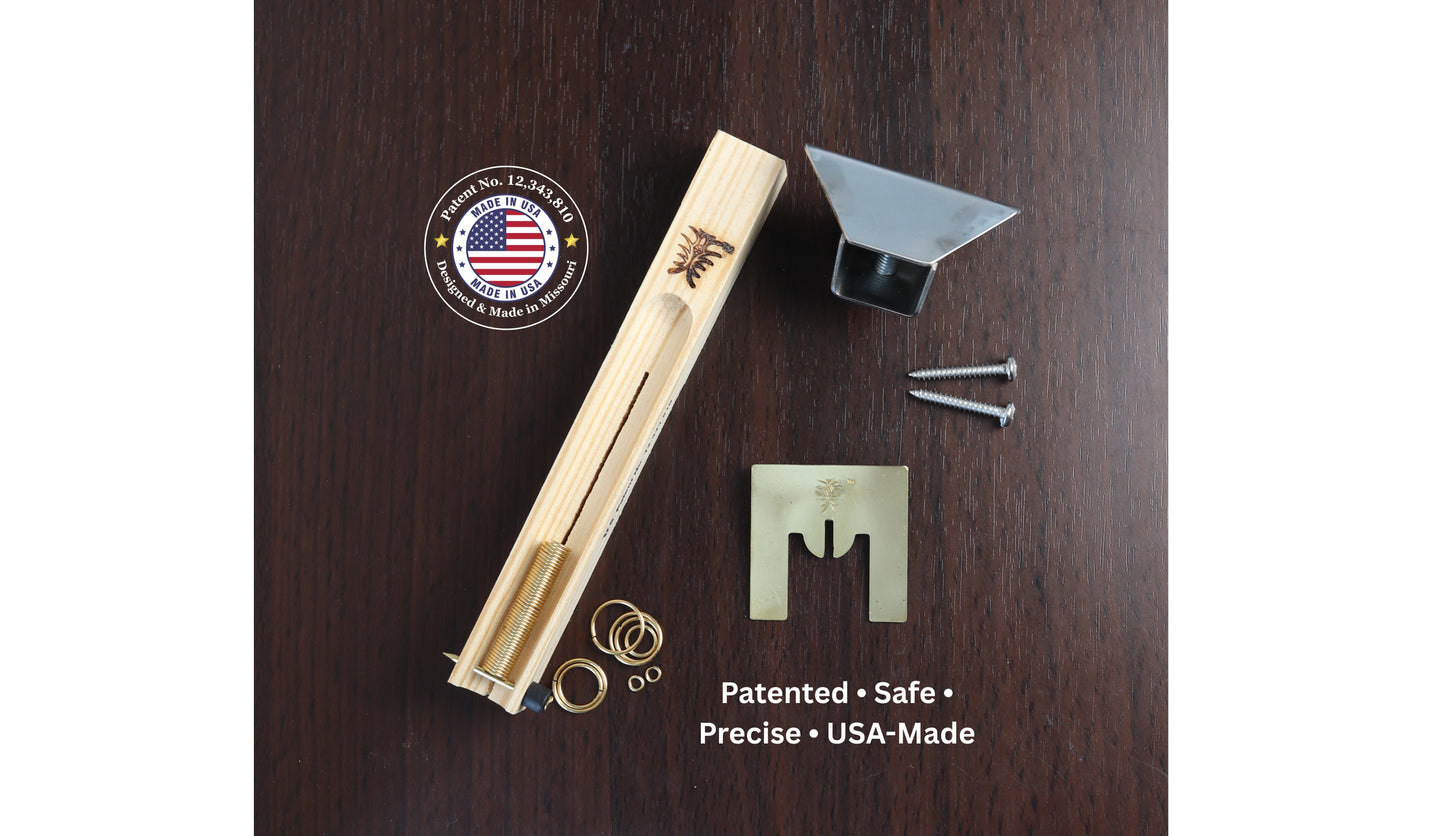 Jump Ring Cutting Tool with Holder – Patented jig by Elkhorn Silver® for safely cutting coils from 2.5mm to 11mm, handcrafted in Missouri.
