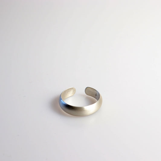 Custom Open Cuff Low Dome Ring in Size 11 from premium 940 Argentium® silver, this ring offers exceptional durability and timeless elegance. The sleek, low dome design features a 6mm width—a standard size for men's bands—with a sophisticated matte finish that delivers a subtle, non-reflective look.
