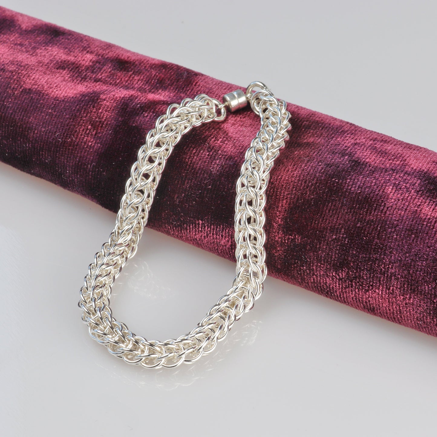 Handcrafted Full Persian Weave Bracelet, 935 Argentium Silver, Tarnish-Resistant, Hypoallergenic, Custom Lengths & Clasps, USA-Made