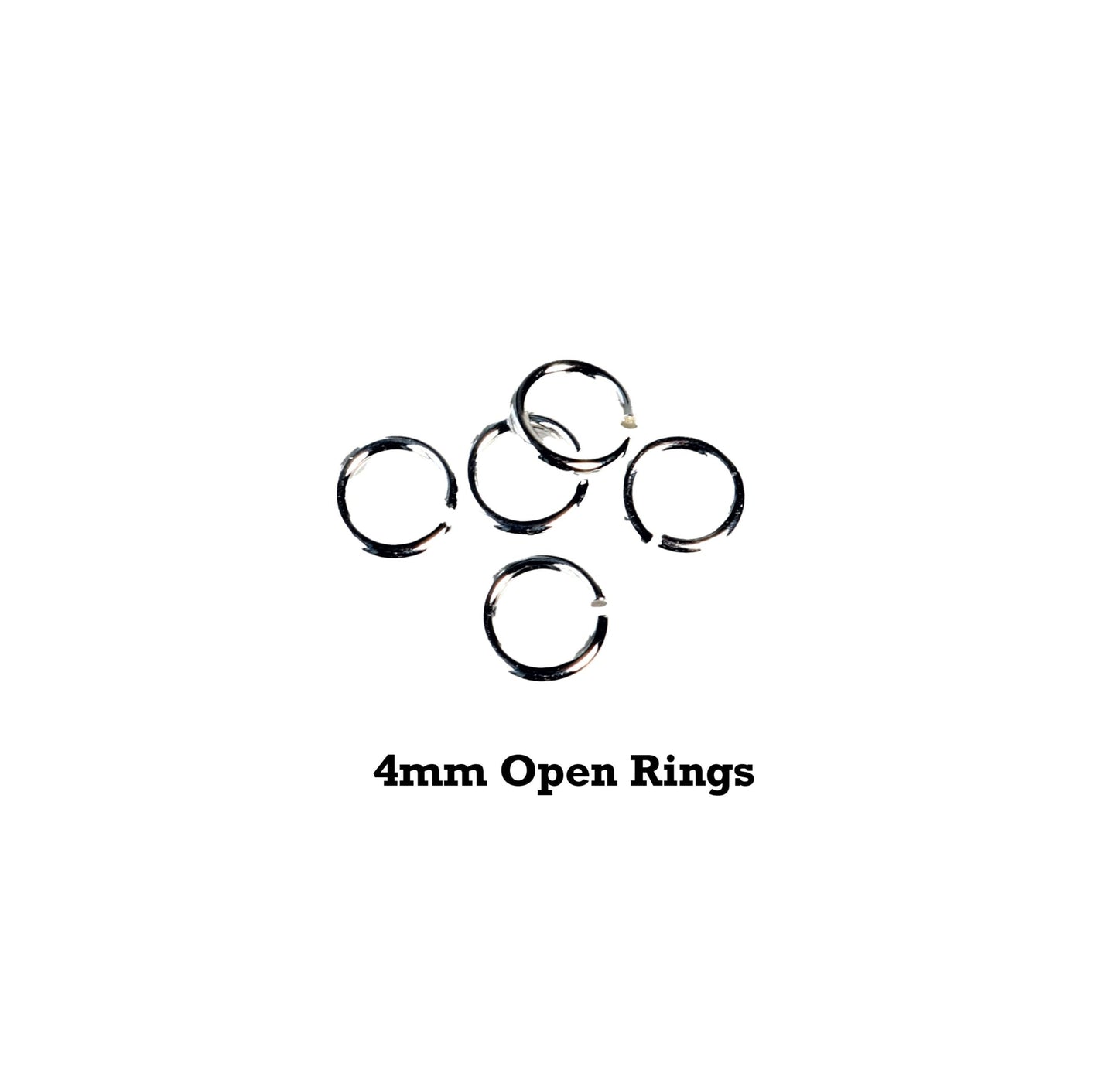 4mm Open Jump Rings 50 ct – Tumbled & Polished Argentium 940 Silver, Precision-Cut