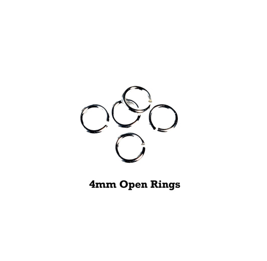 4mm Open Jump Rings 50 ct – Tumbled & Polished Argentium 940 Silver, Precision-Cut