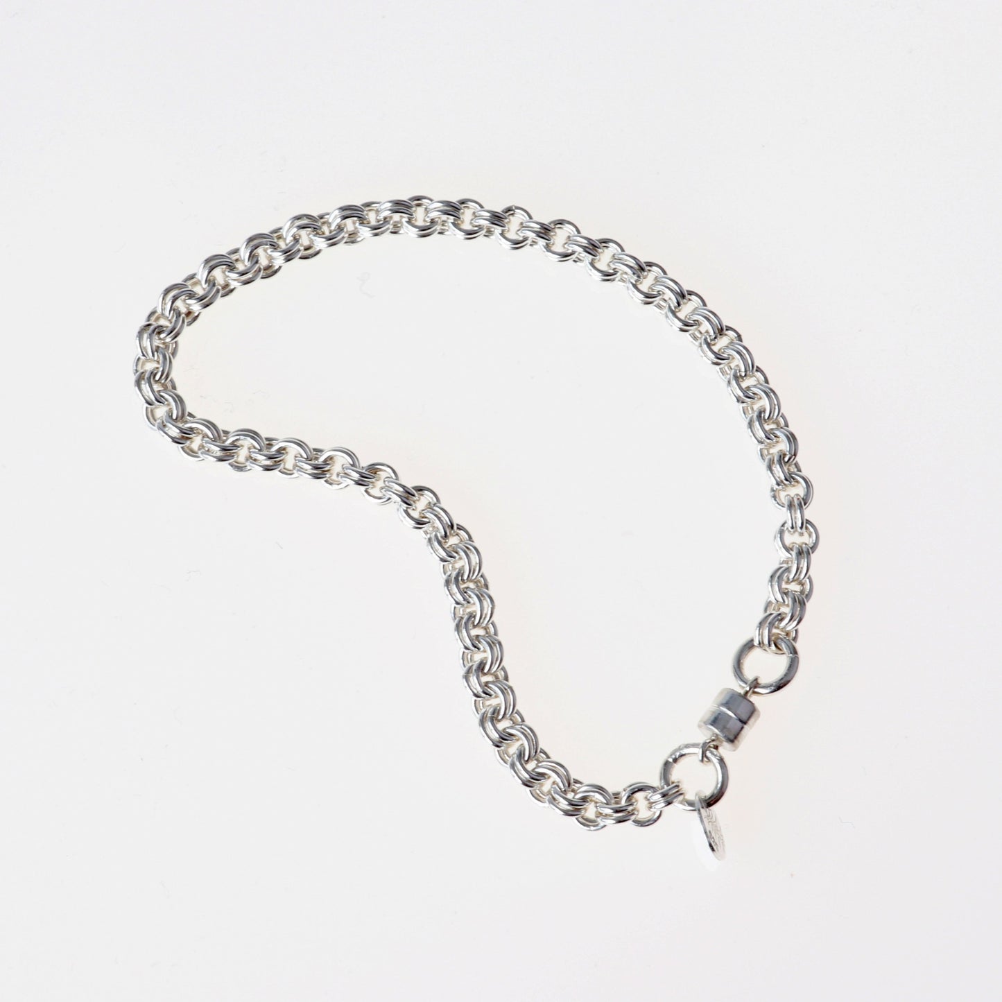 Handcrafted Argentium® Silver Double Cable Chain Bracelet, Tarnish-Resistant, Hypoallergenic, Custom Lengths & Clasps, USA-Made