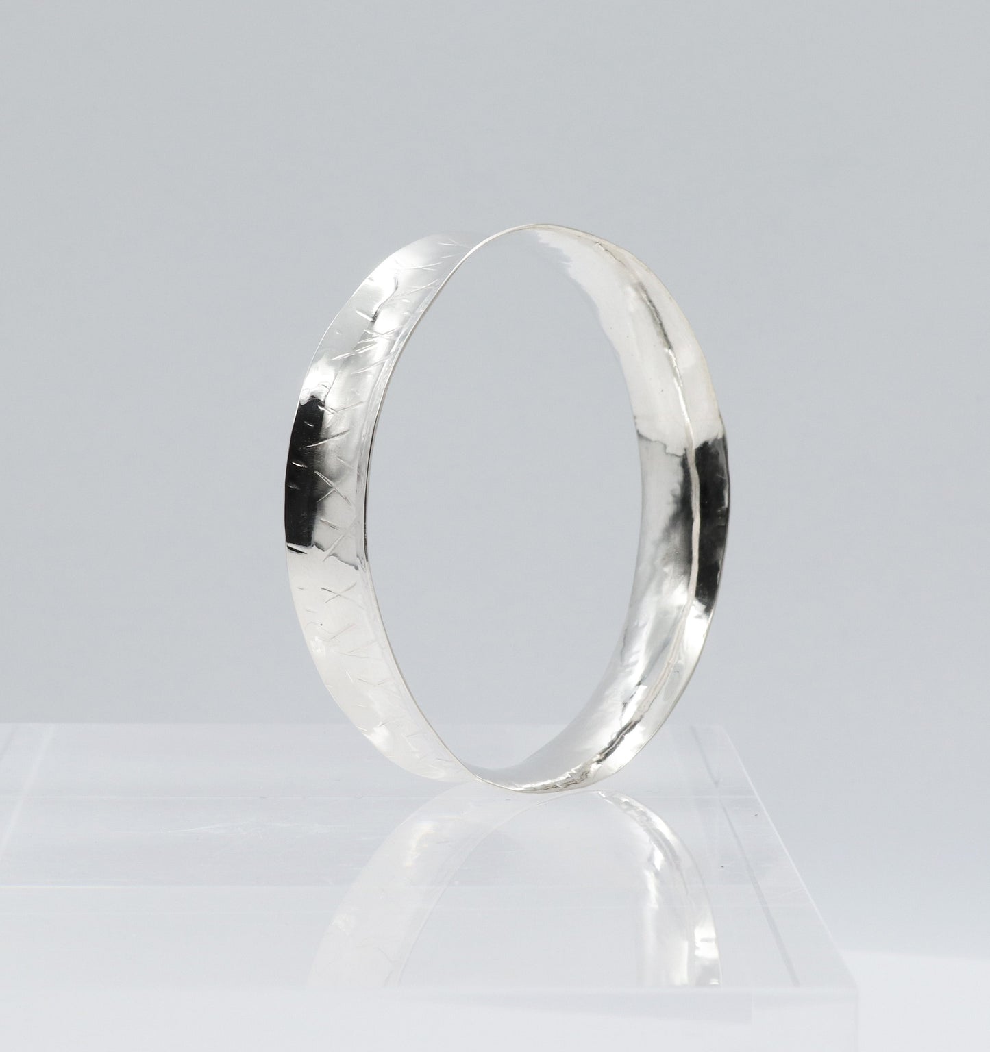 Solid Argentium Anticlastic shaped bangle