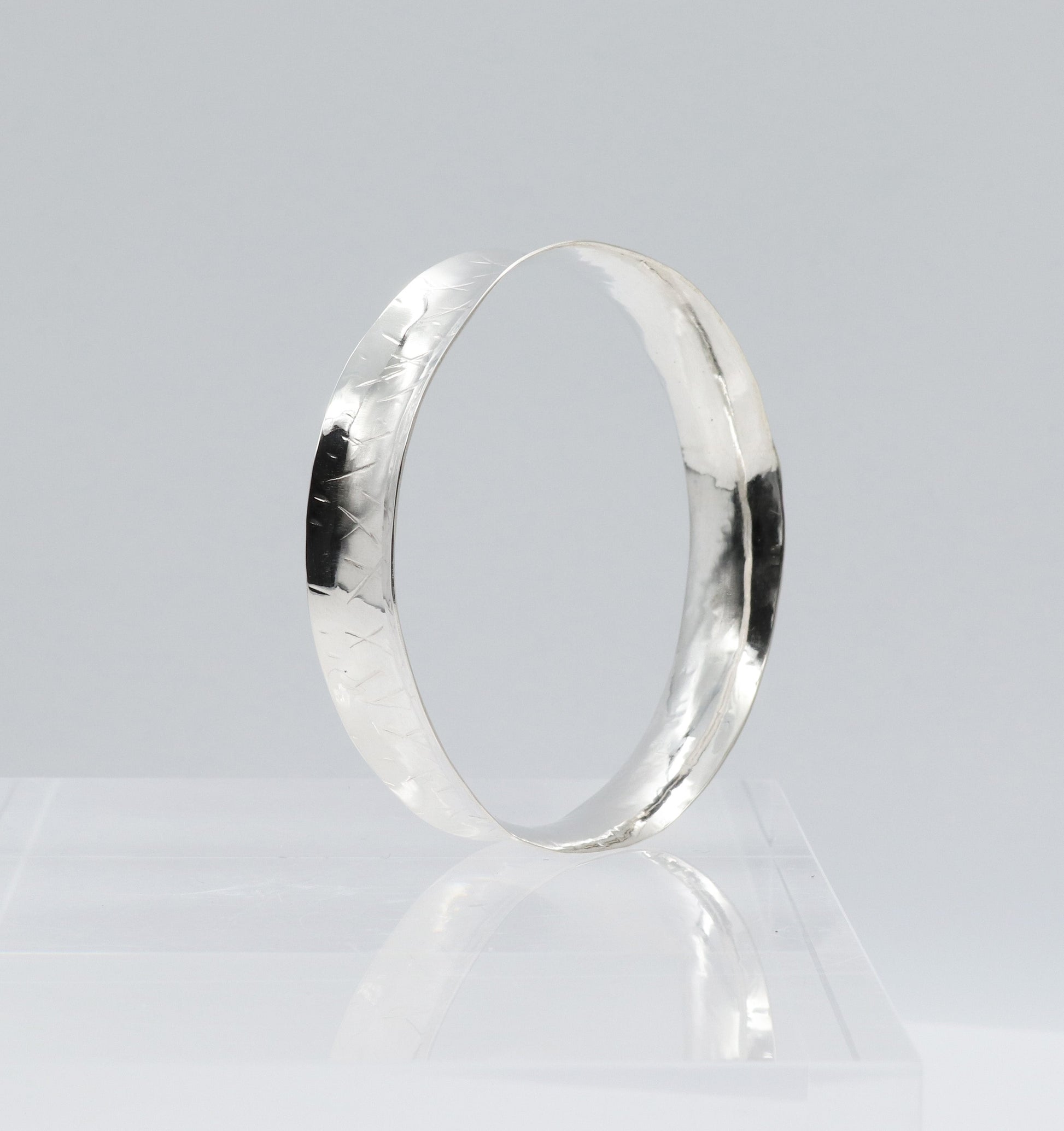 Solid Argentium Anticlastic shaped bangle