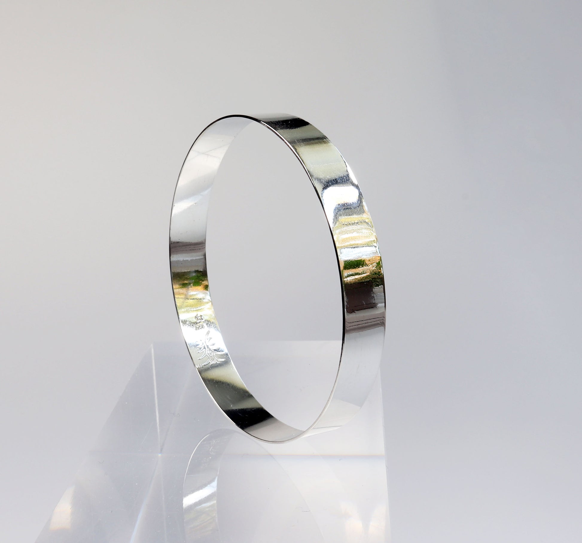 Argentium Bangle Bracelet shown against light gray background.