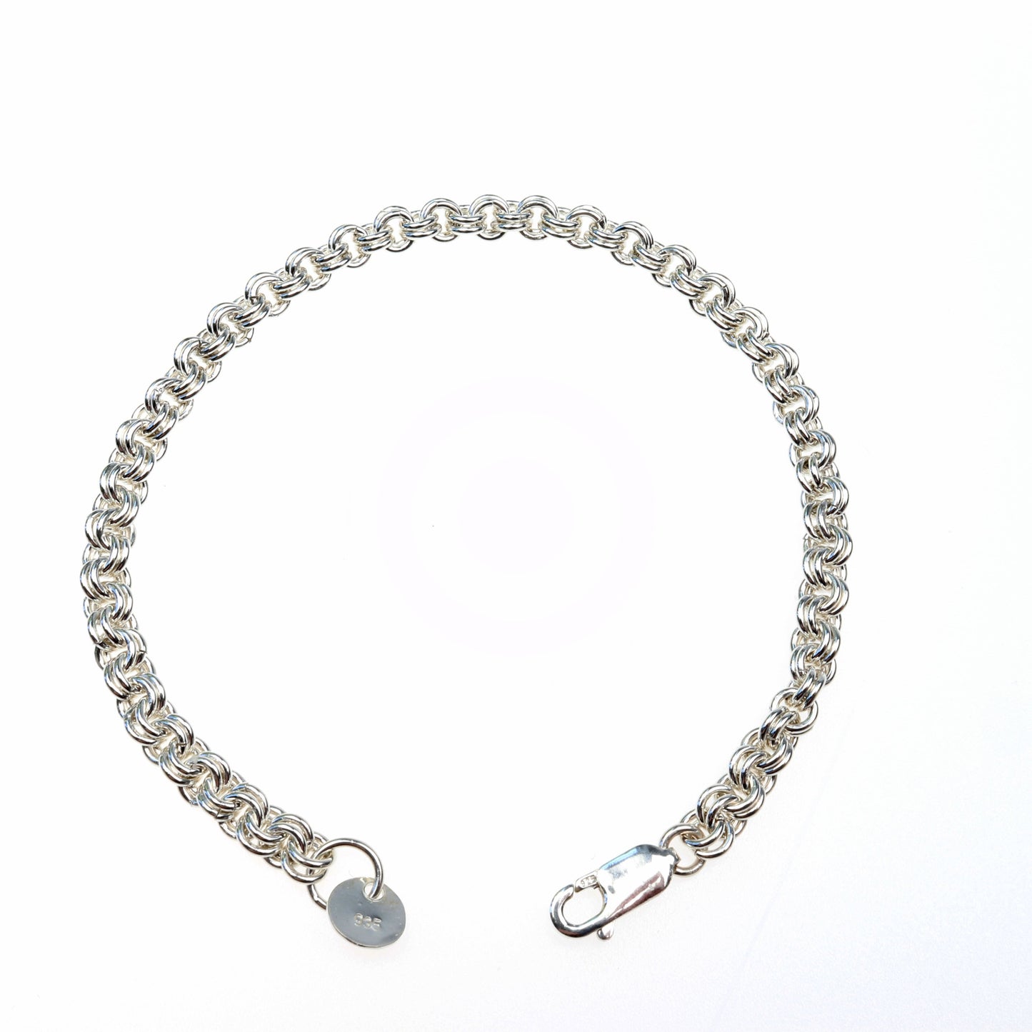 Handcrafted Argentium® Silver Double Cable Chain Bracelet, Tarnish-Resistant, Hypoallergenic, Custom Lengths & Clasps, USA-Made