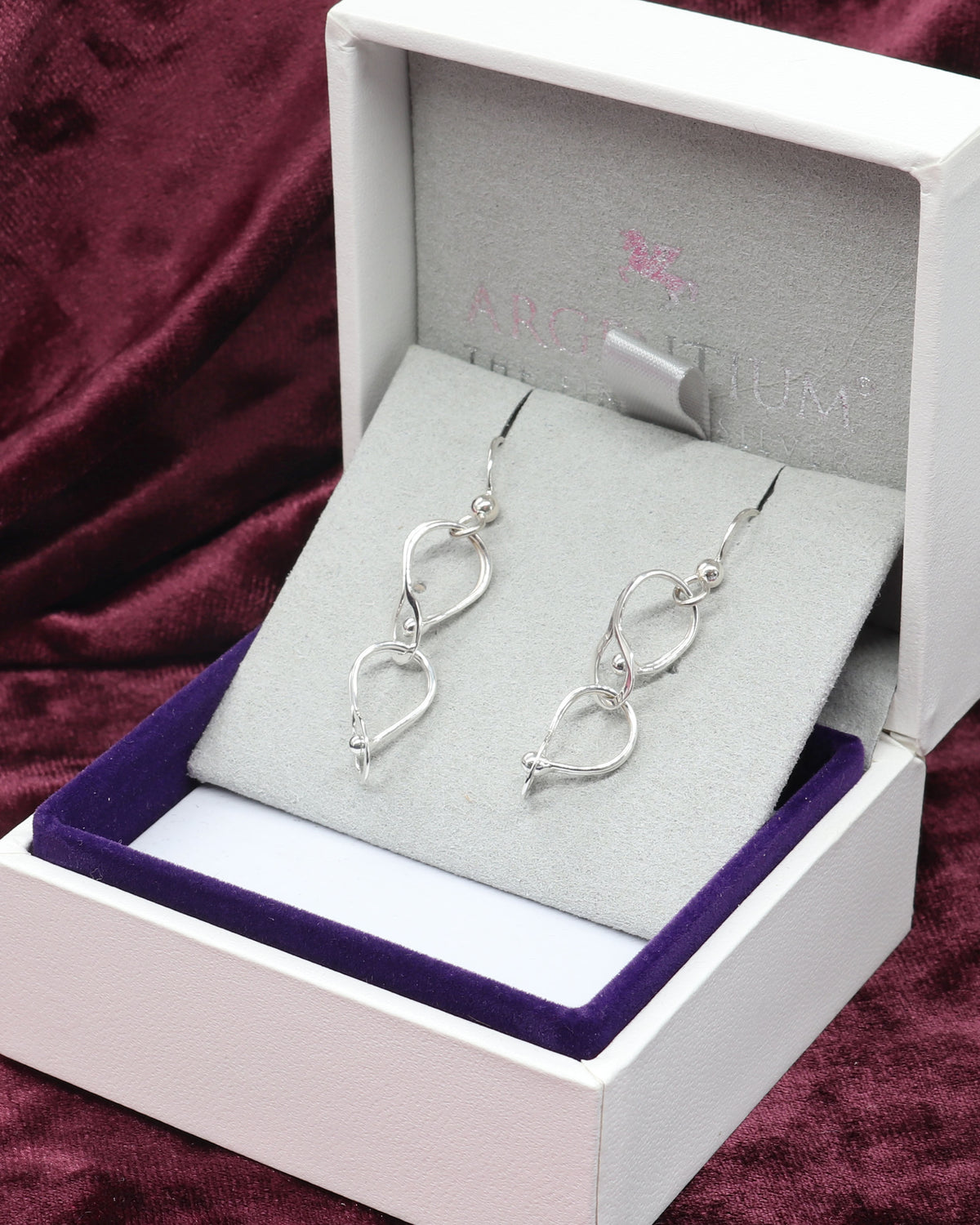 Argentium Silver Double Teardrop Dangle Earrings