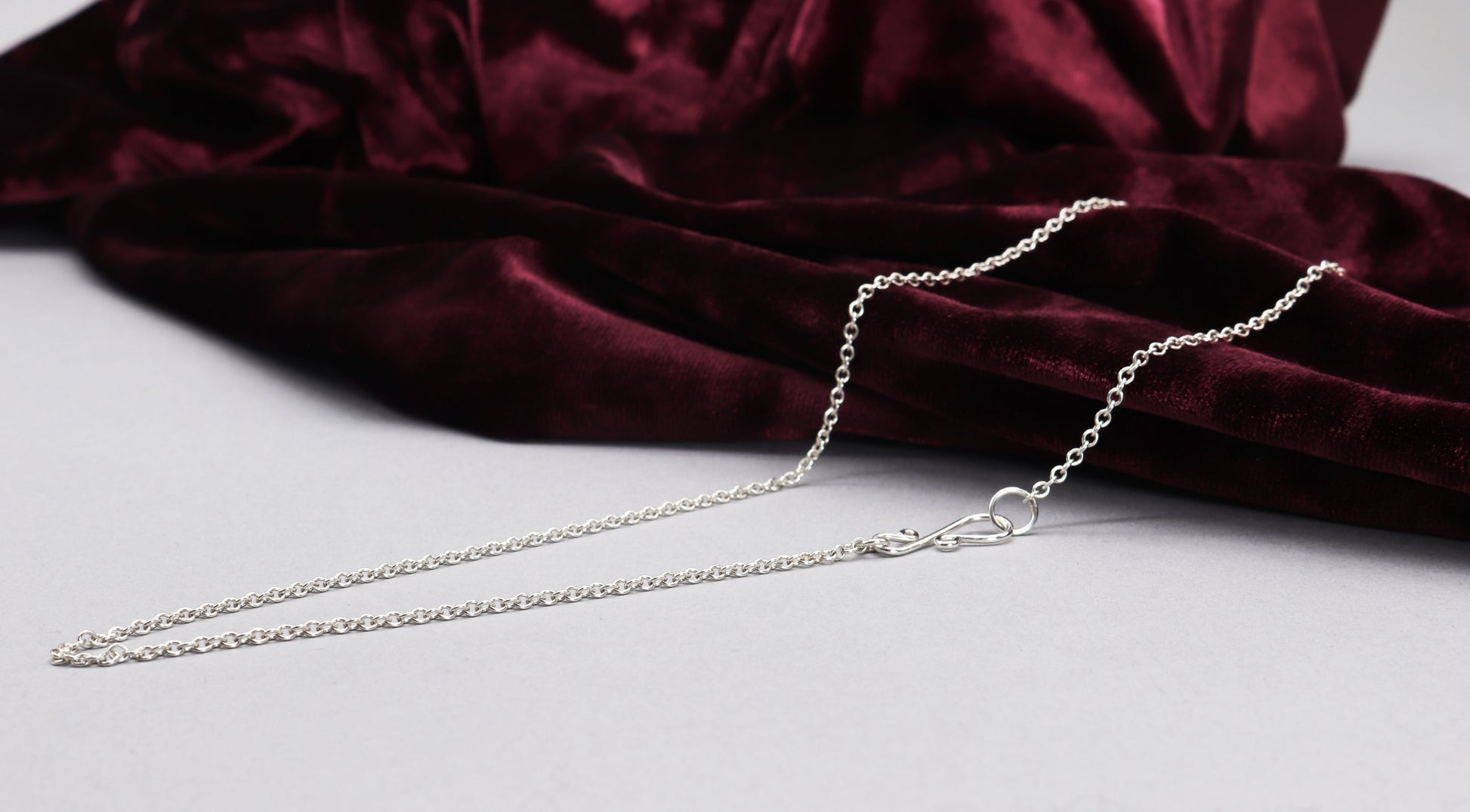 Versatile, Handcrafted .935 Argentium® Silver Oval Chain Necklace – Custom Lengths, choose S-Hook, Lobster, or Magnetic Clasp, Made in USA