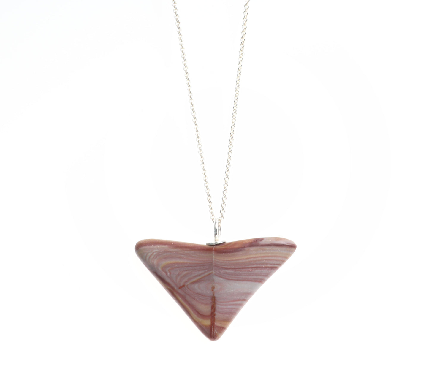 Butterfly-Shaped Petrified Rainbow Wood pendant with optional 1.7 Argentium Necklace Chain