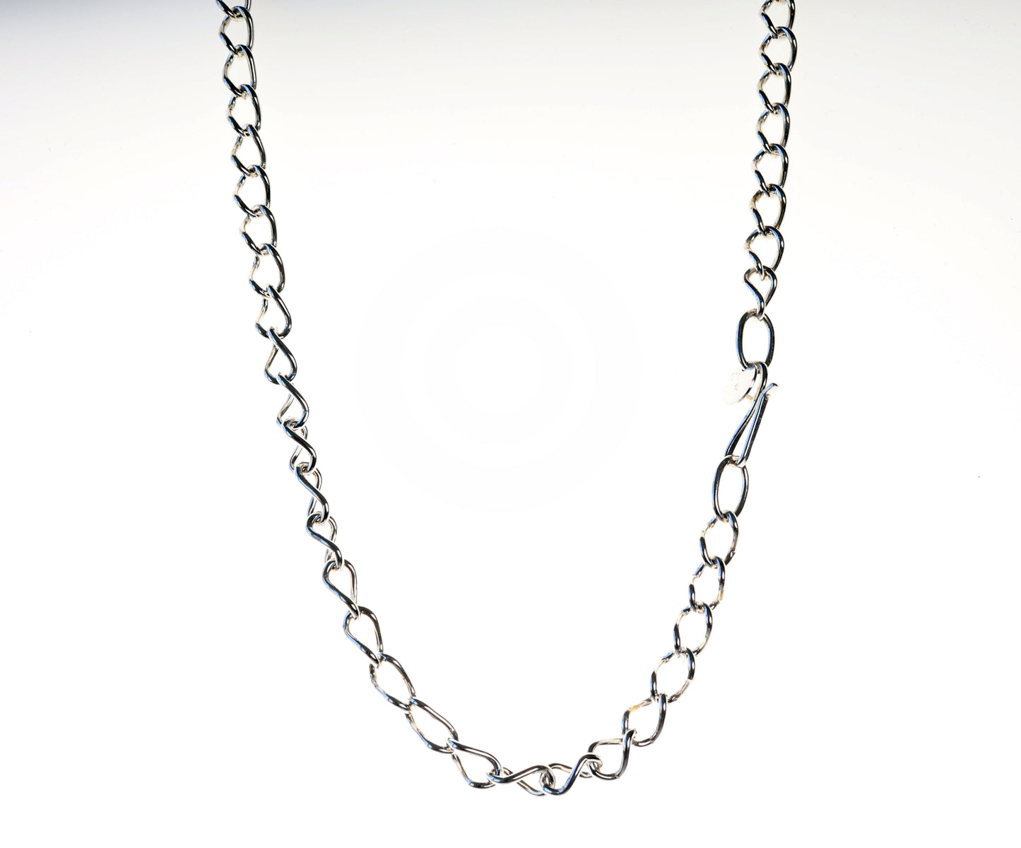 A bold and beautiful handcrafted oval link chain necklace in solid Argentium® 940 silver, forged by hand in our Missouri, USA studio.