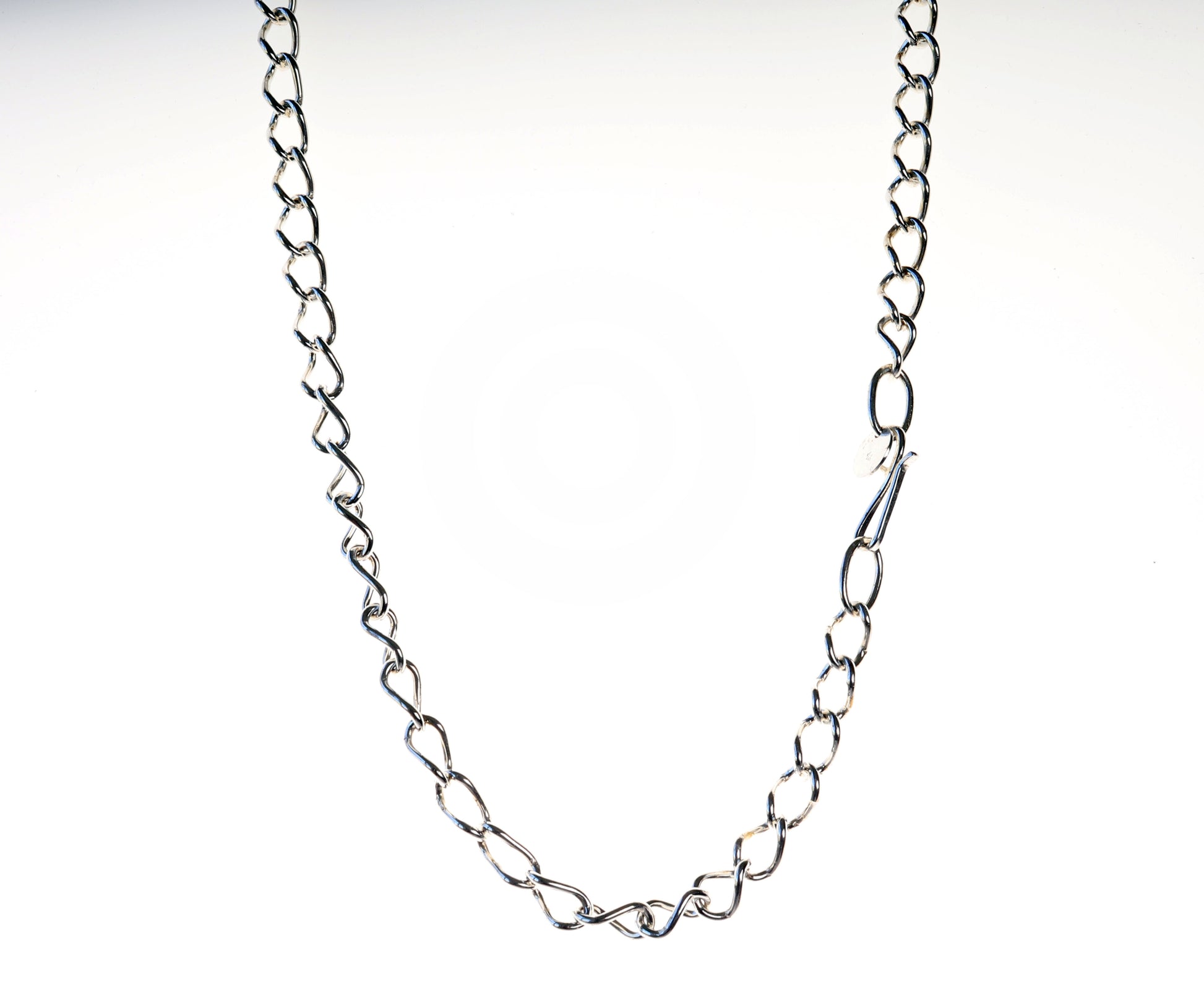 A bold and beautiful handcrafted oval link chain necklace in solid Argentium® 940 silver, forged by hand in our Missouri, USA studio.