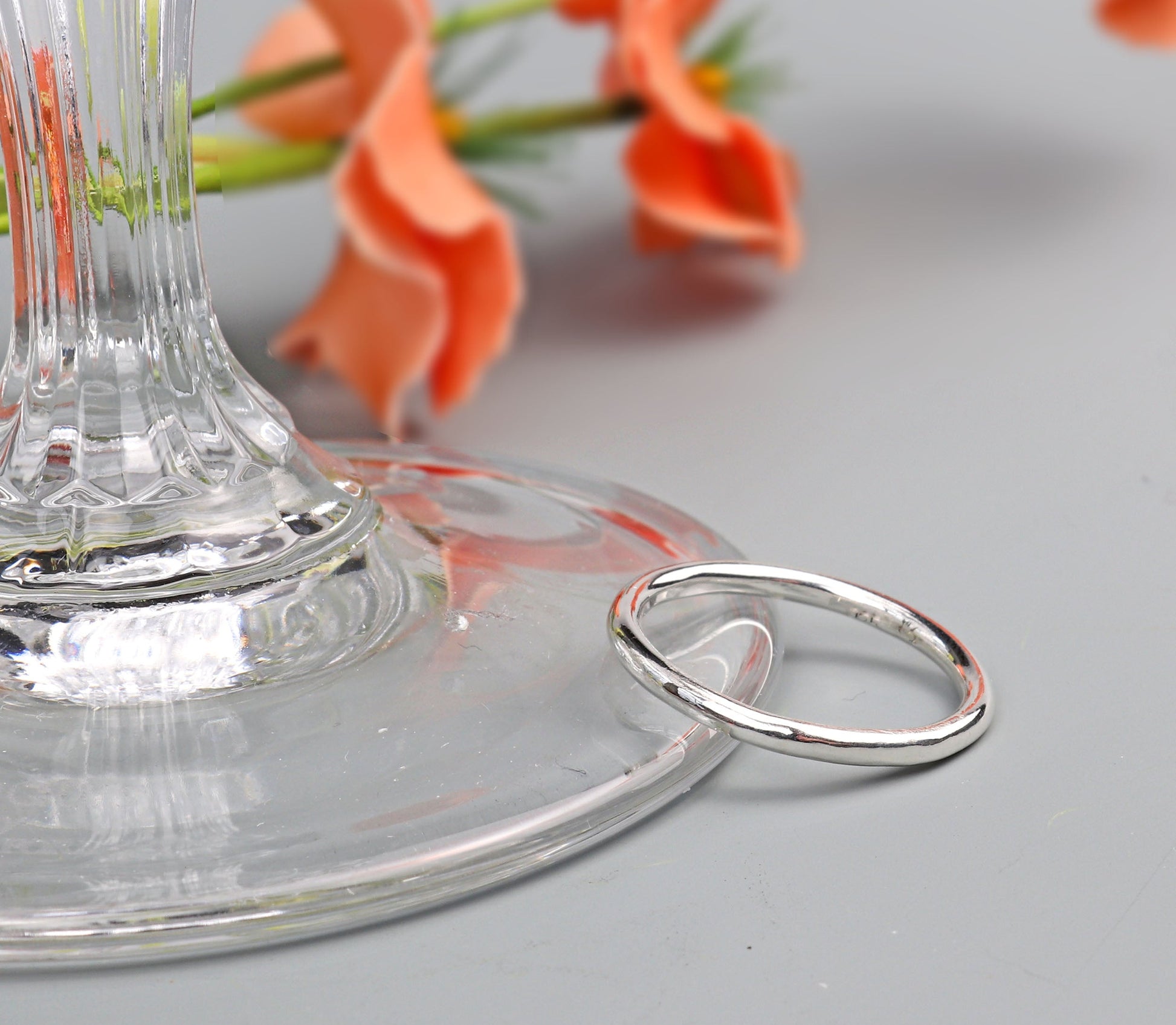 Classic Round Solid Argentium Silver Ring Handcrafted