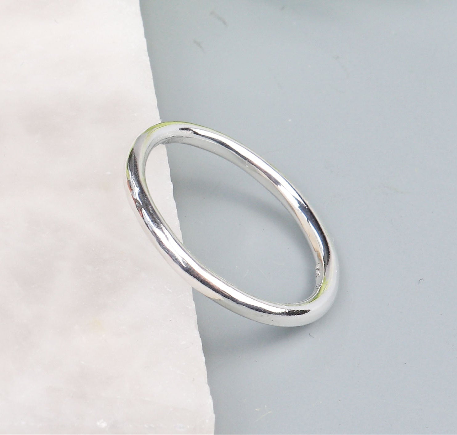 Classic Round Ring in Solid Argentium Silver