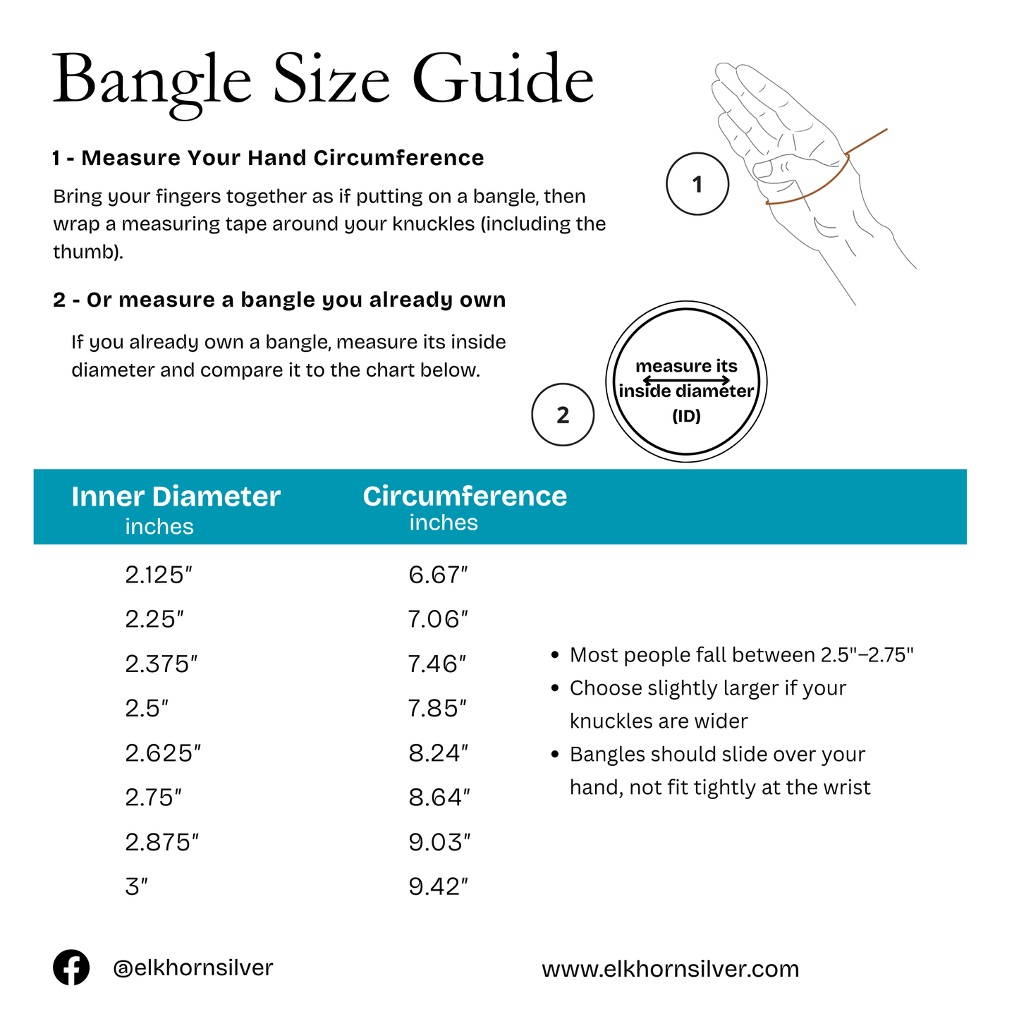 A guide to measure for size of bangle.