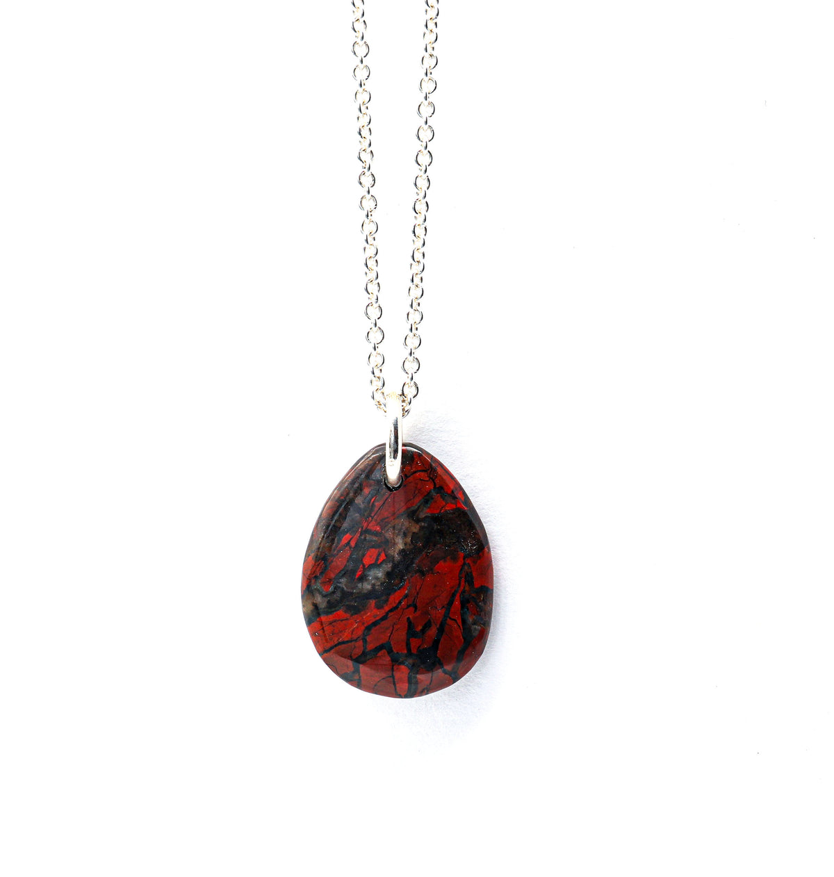 Red Brecciated Jasper Necklace – Argentium® Silver
