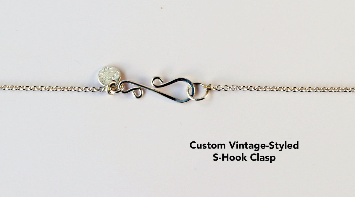Custom vintage-style S-hook clasp on a white background