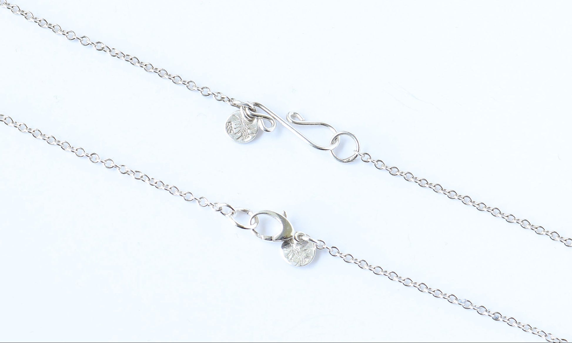 Argentium Silver  shook necklace or teardrop lobster clasp option on a white background