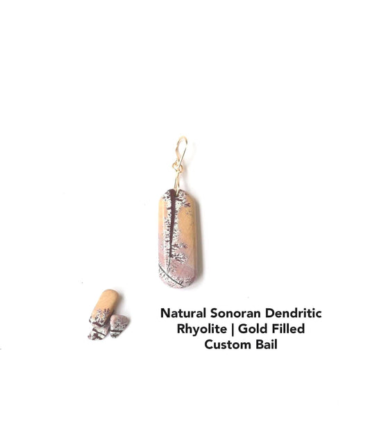 2” Sonora Dendritic Pendant – Naturally Smooth Stone with Gold-Filled Bail