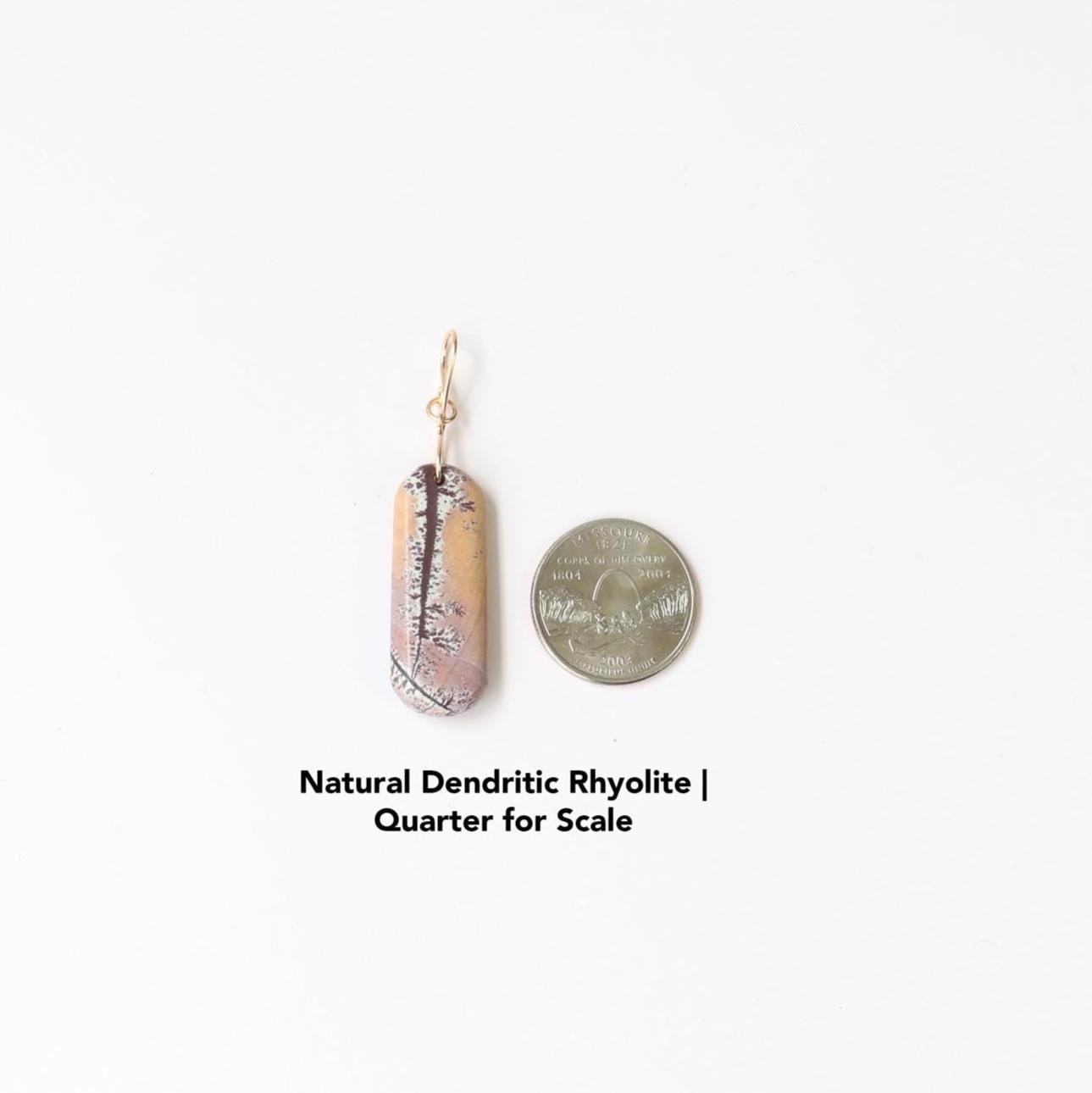 2” Sonora Dendritic Pendant – Naturally Smooth Stone with Gold-Filled Bail