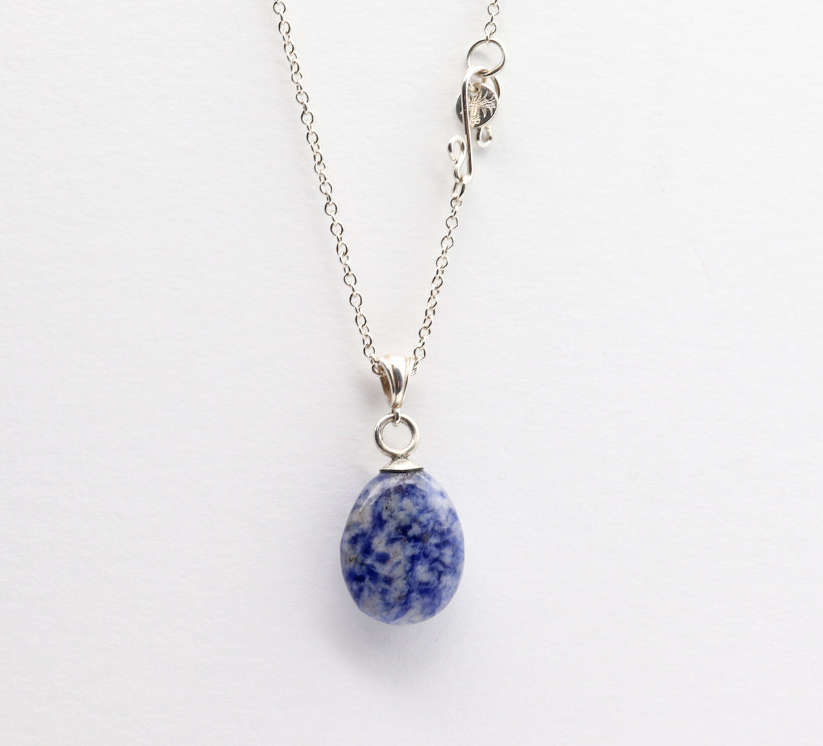 Sodalite Pendant Necklace | Hand-Cut Blue Gemstone in Argentium® Silver