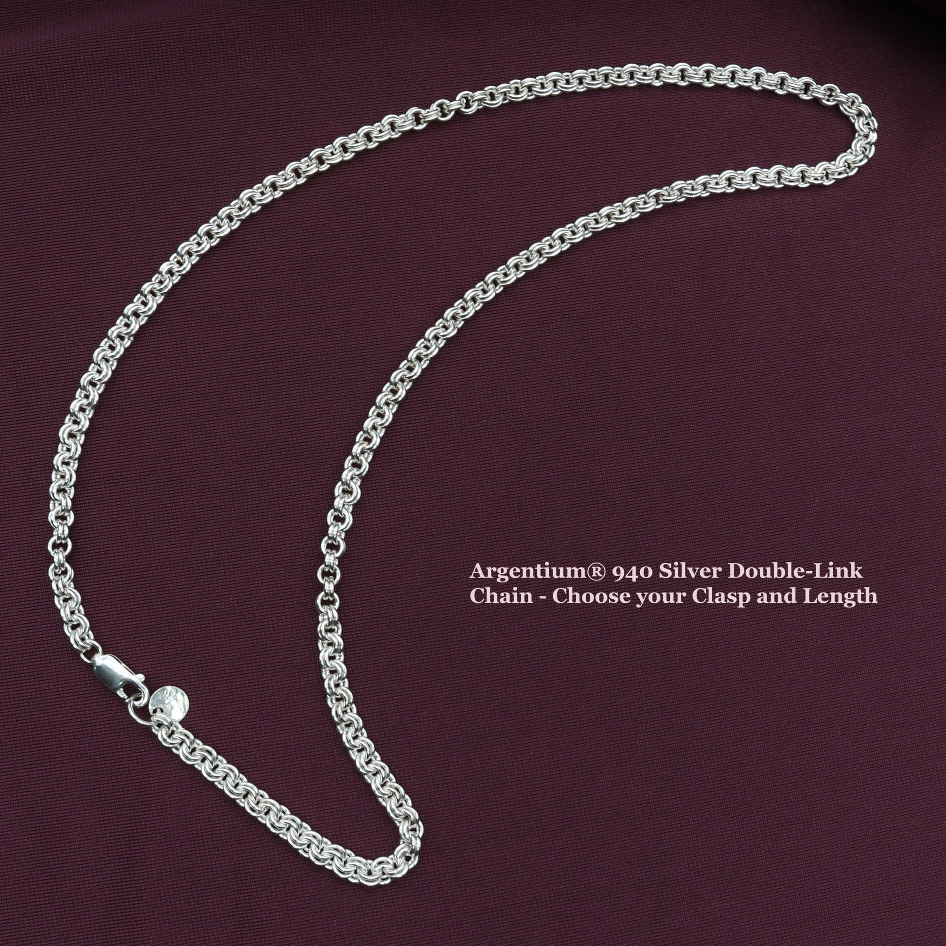 Argentium® 940 Silver Double-Link Chain - Choose your Clasp and Length