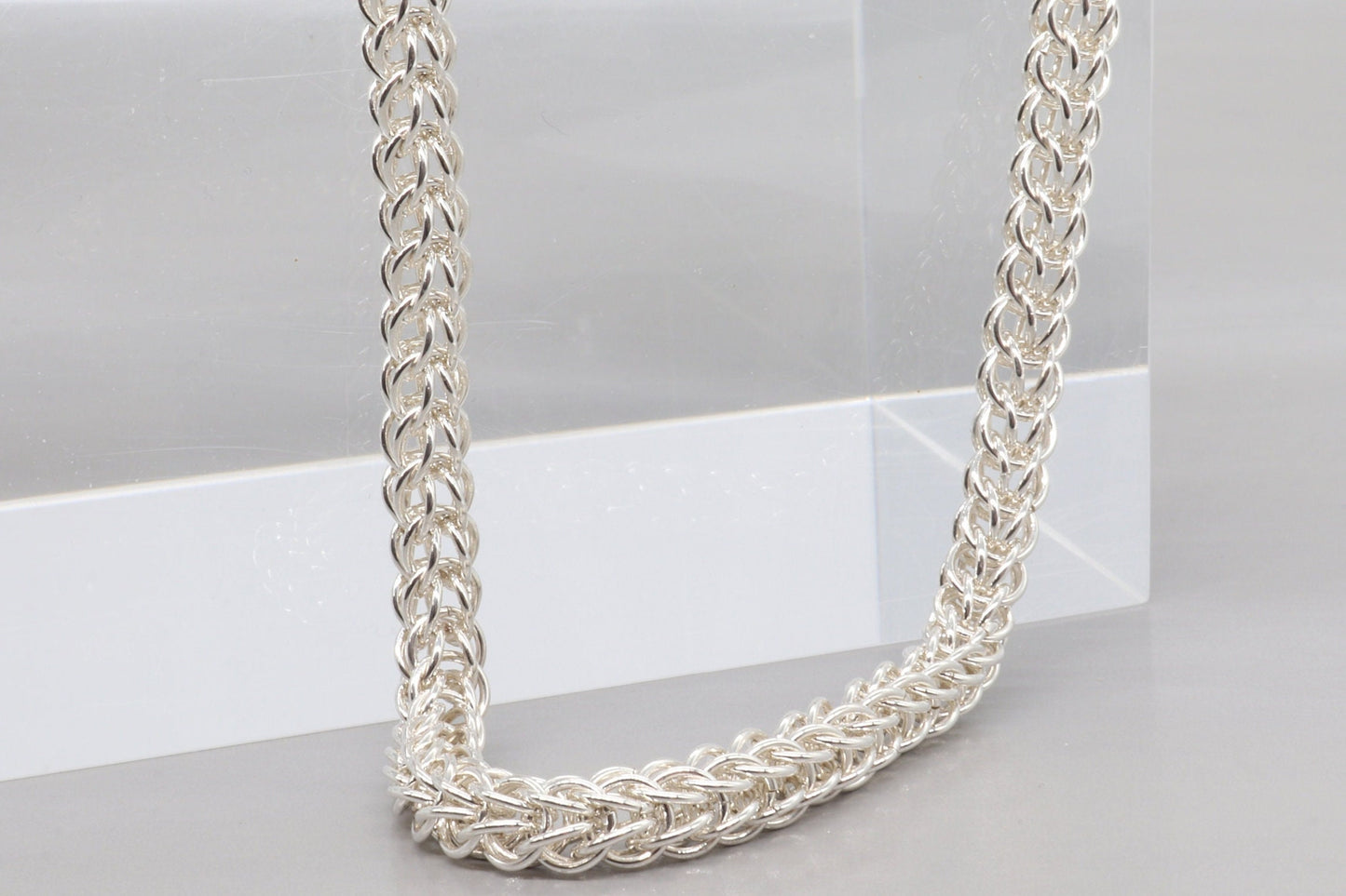 Silver Full Persian Weave Necklace, in 935 sterling Argentium silver, Handcrafted in USA, Perfect Gift, 6mm