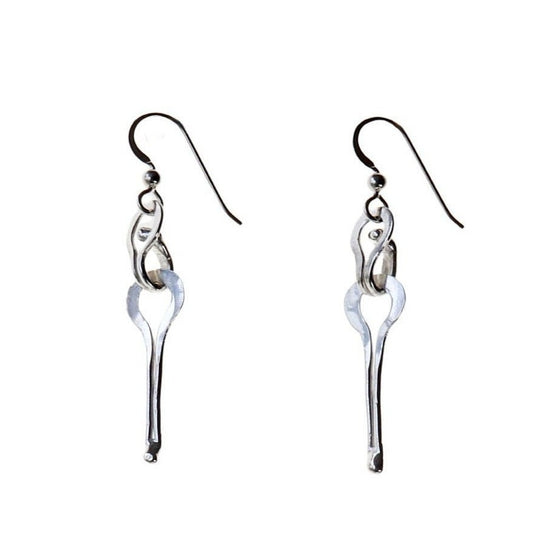 940 Sterling Silver Argentium Spike Shaped Earrings, Handcrafted in USA, Perfect Gift